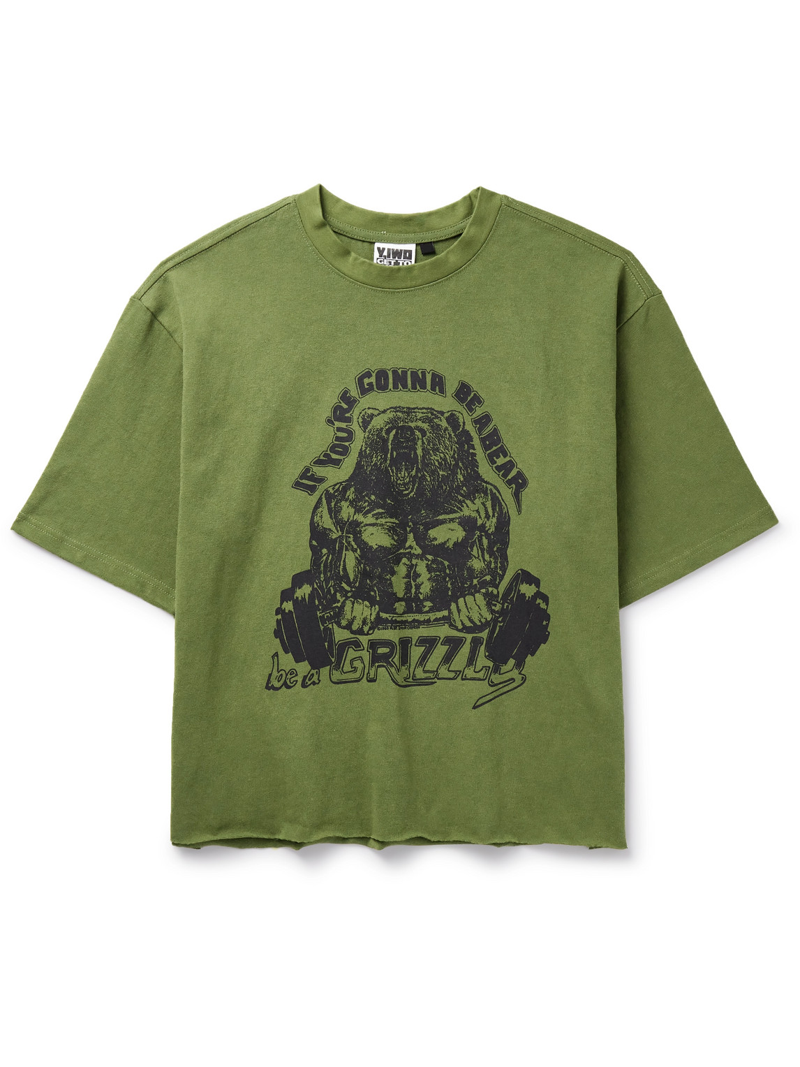 Y,iwo Strong Logo-print Cotton-jersey T-shirt In Green