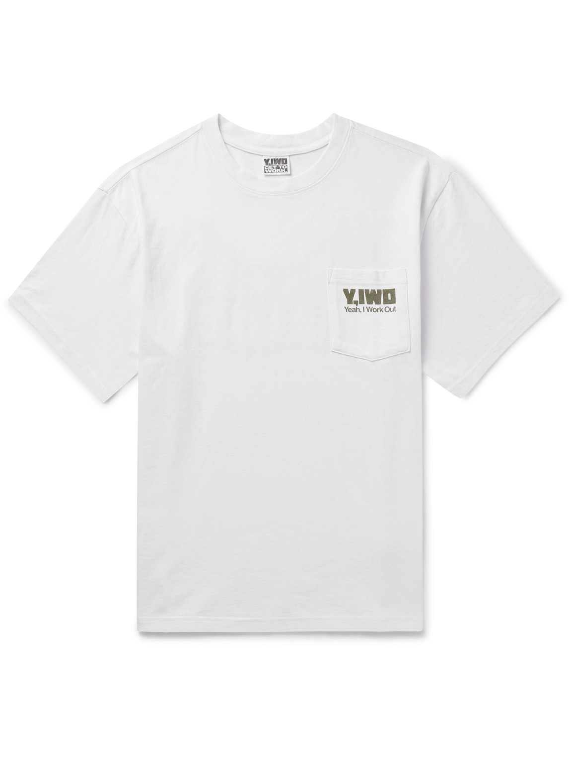 Y,iwo Strong Pocket Logo-print Cotton-jersey T-shirt In White