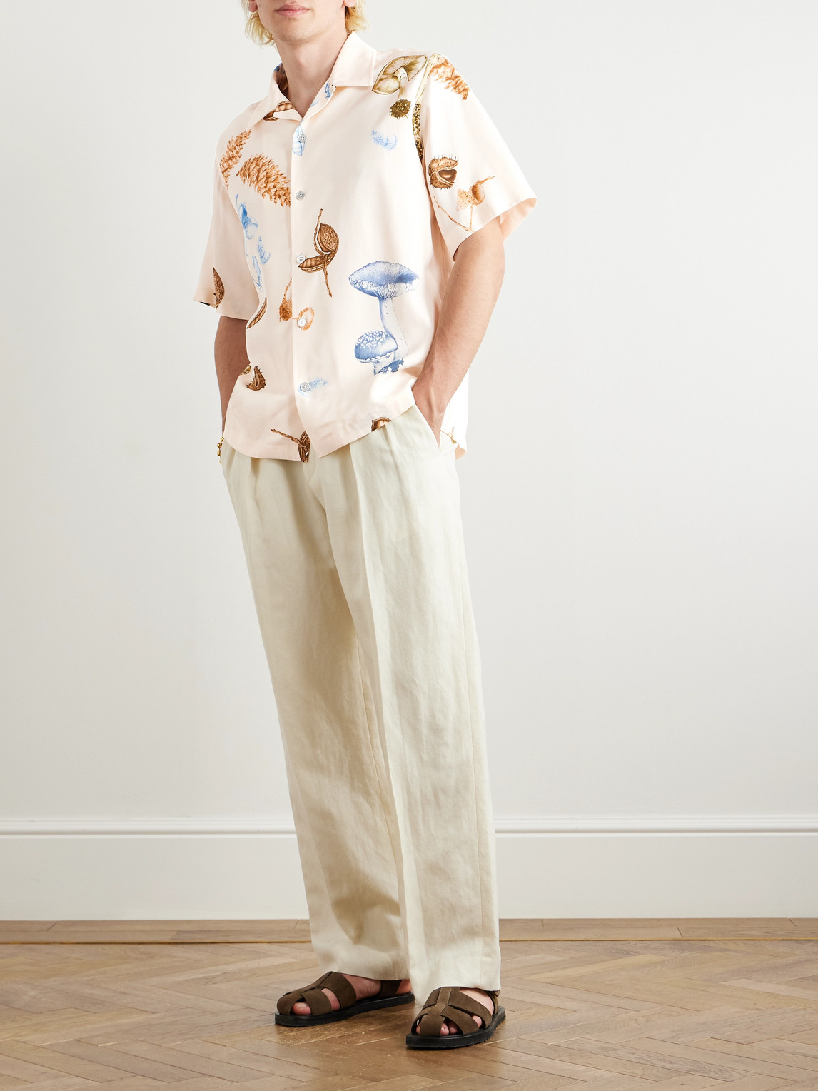 Convertible-Collar Printed Woven Shirt — 2