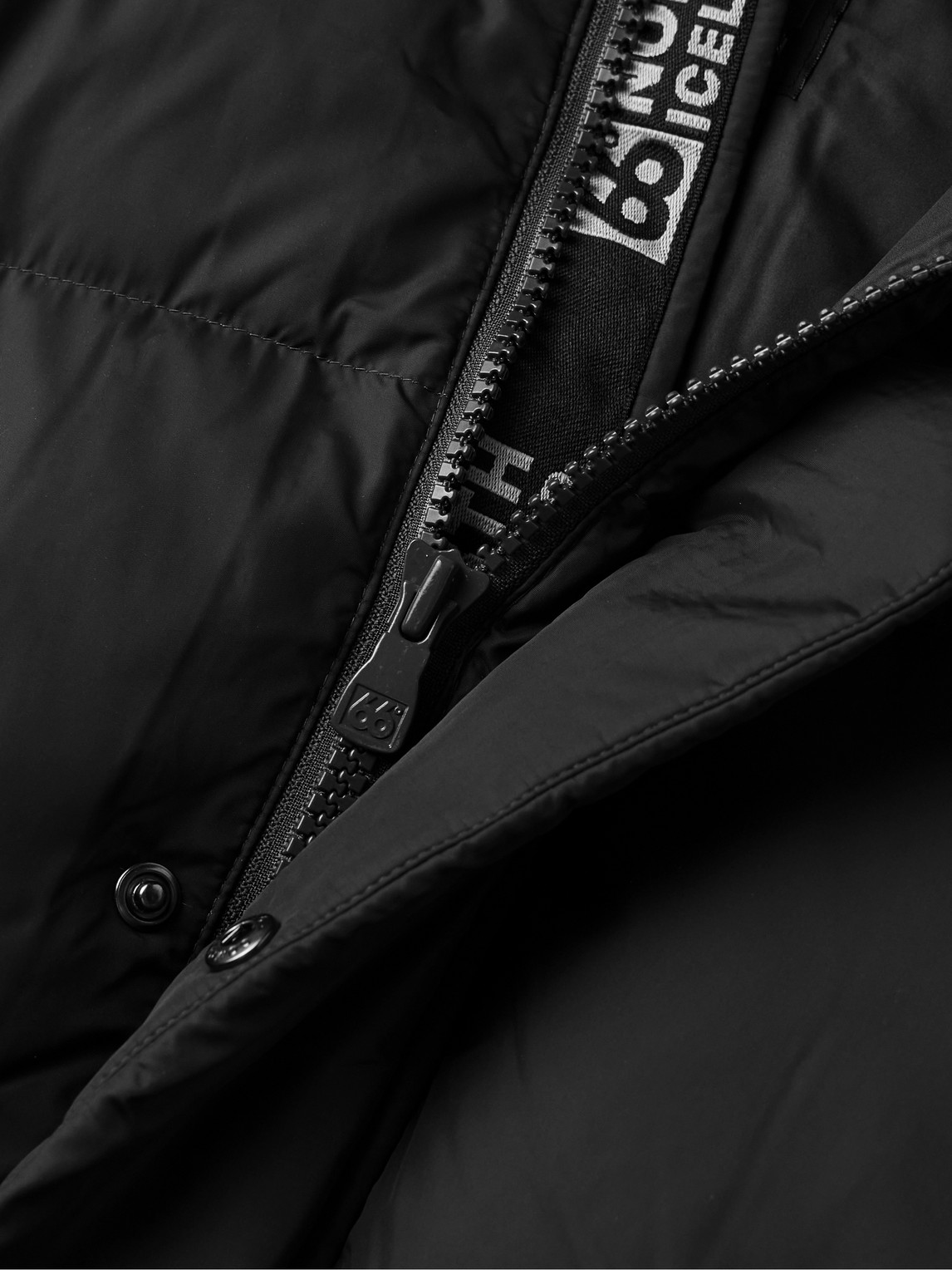 Shop 66 North Dyngja Quilted Recycled-shell Hooded Down Jacket In Black