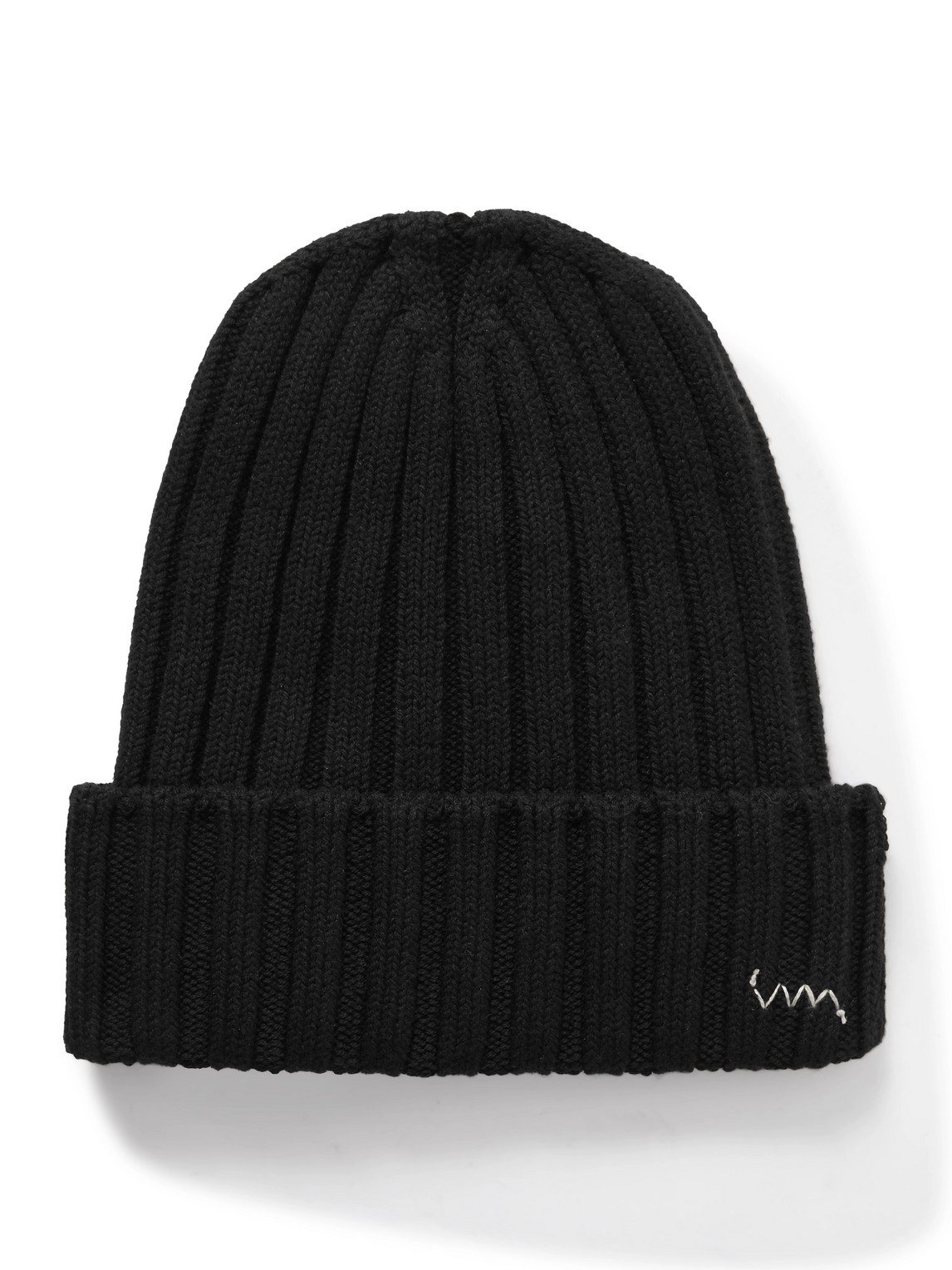Logo-Embroidered Ribbed Cotton Beanie