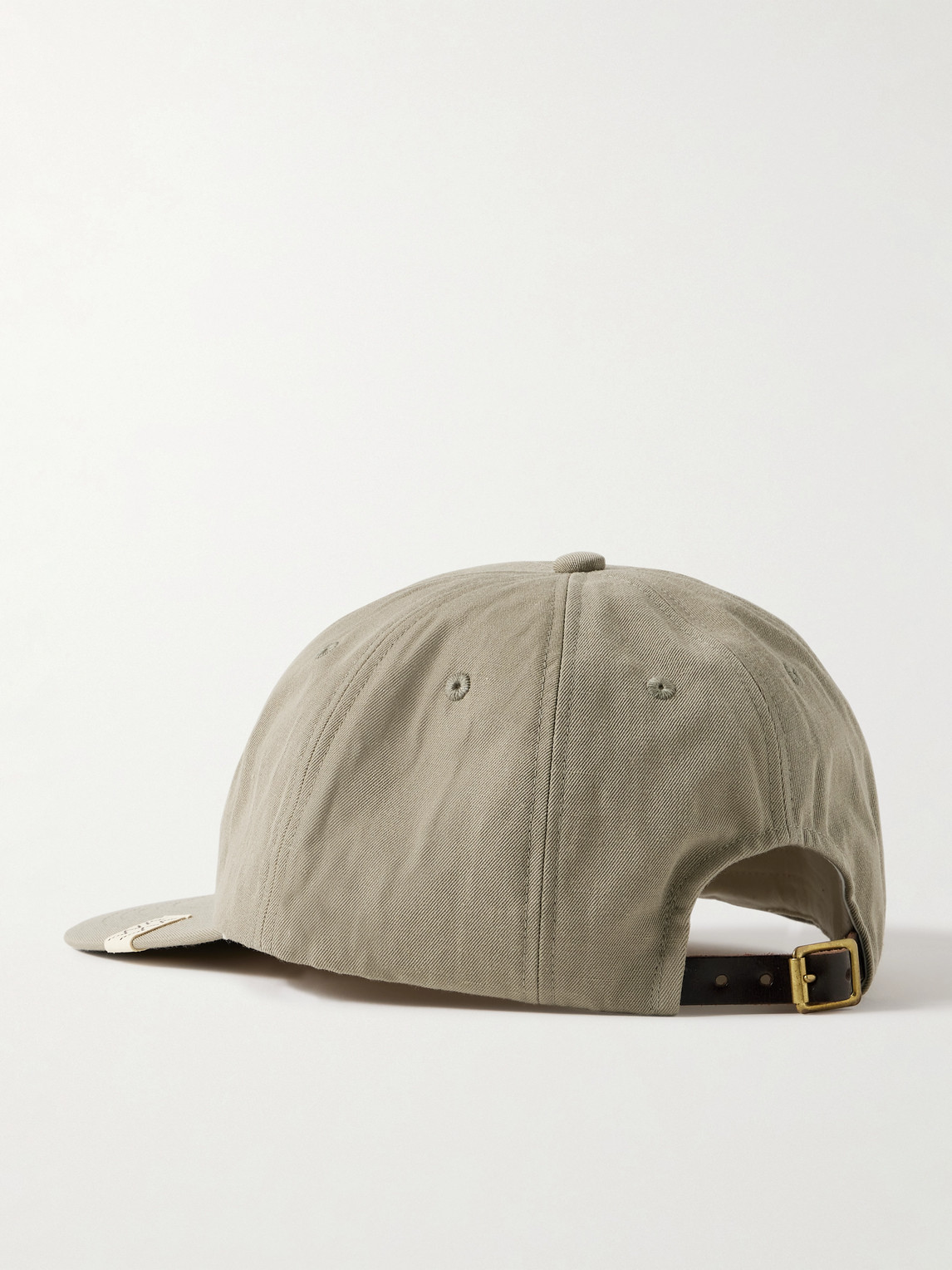 Shop Visvim Excelsior Ii Leather-trimmed Logo-embroidered Wool And Linen-blend Twill Baseball Cap In Green