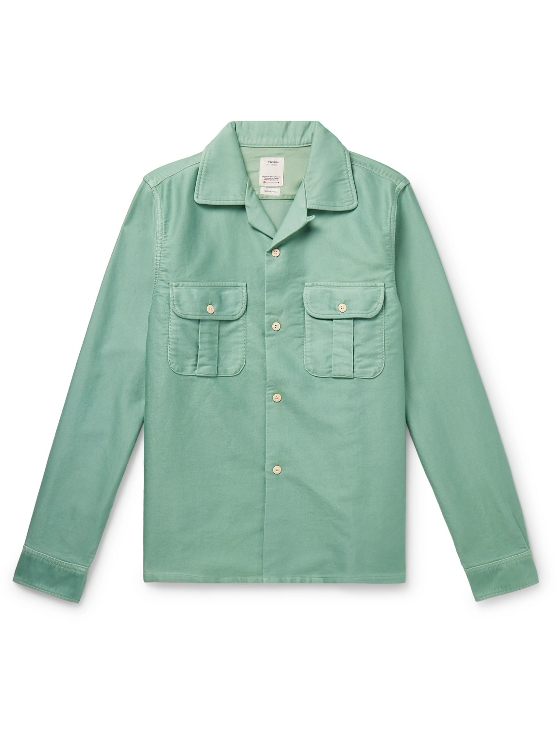 Visvim Keesey Convertible-collar Woven Shirt In Green