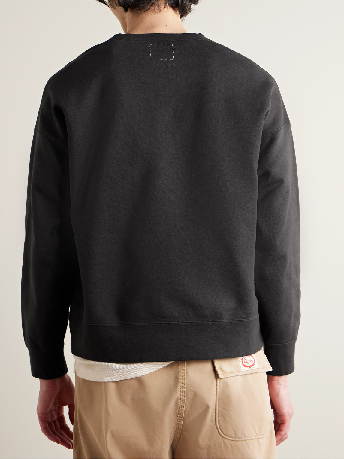 Shop Visvim Ultimate Jumbo Sb Cotton-jersey Sweatshirt In Black