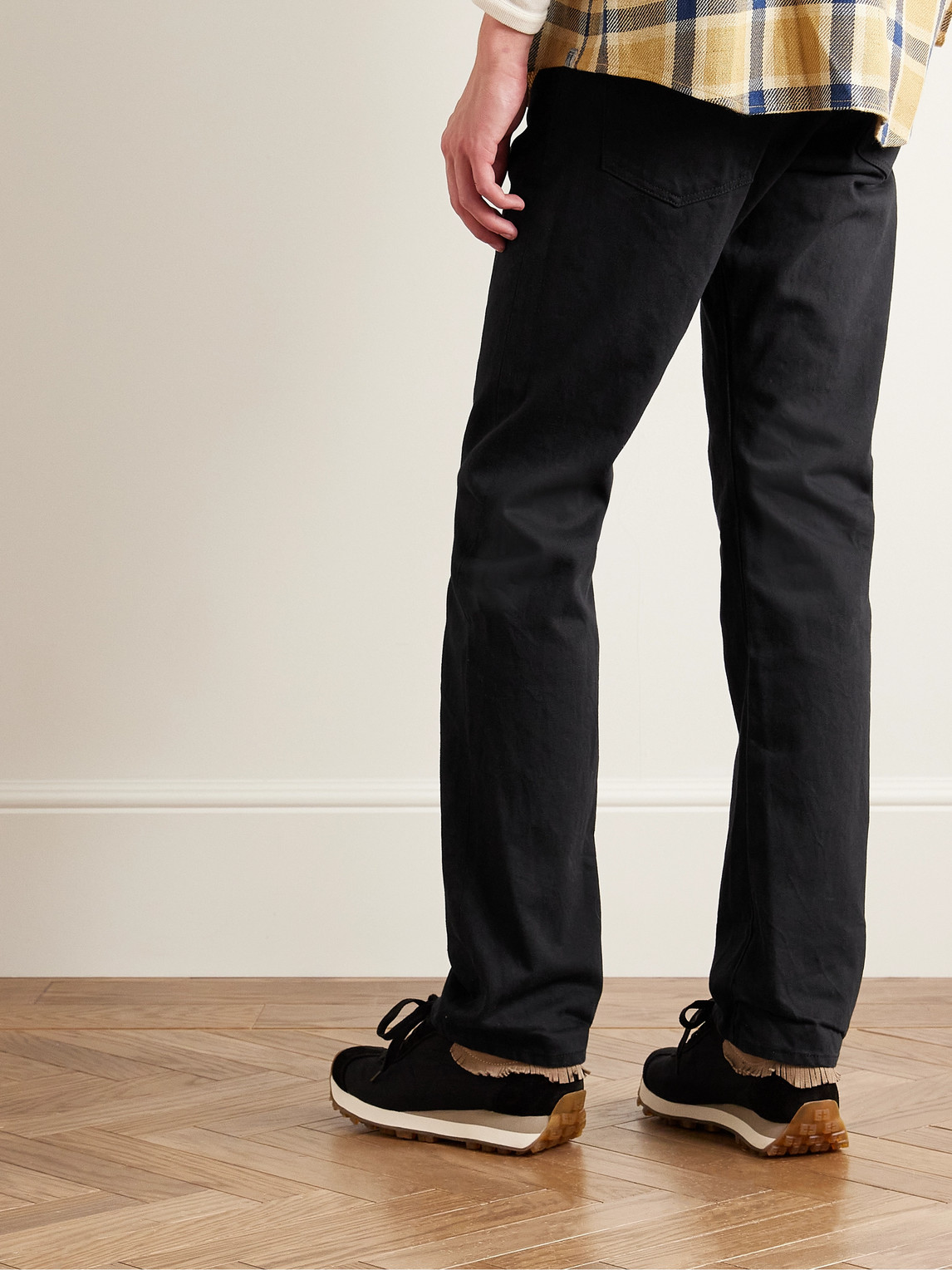 Shop Visvim Social Sculpture Slim-fit Straight-leg Jeans In Black