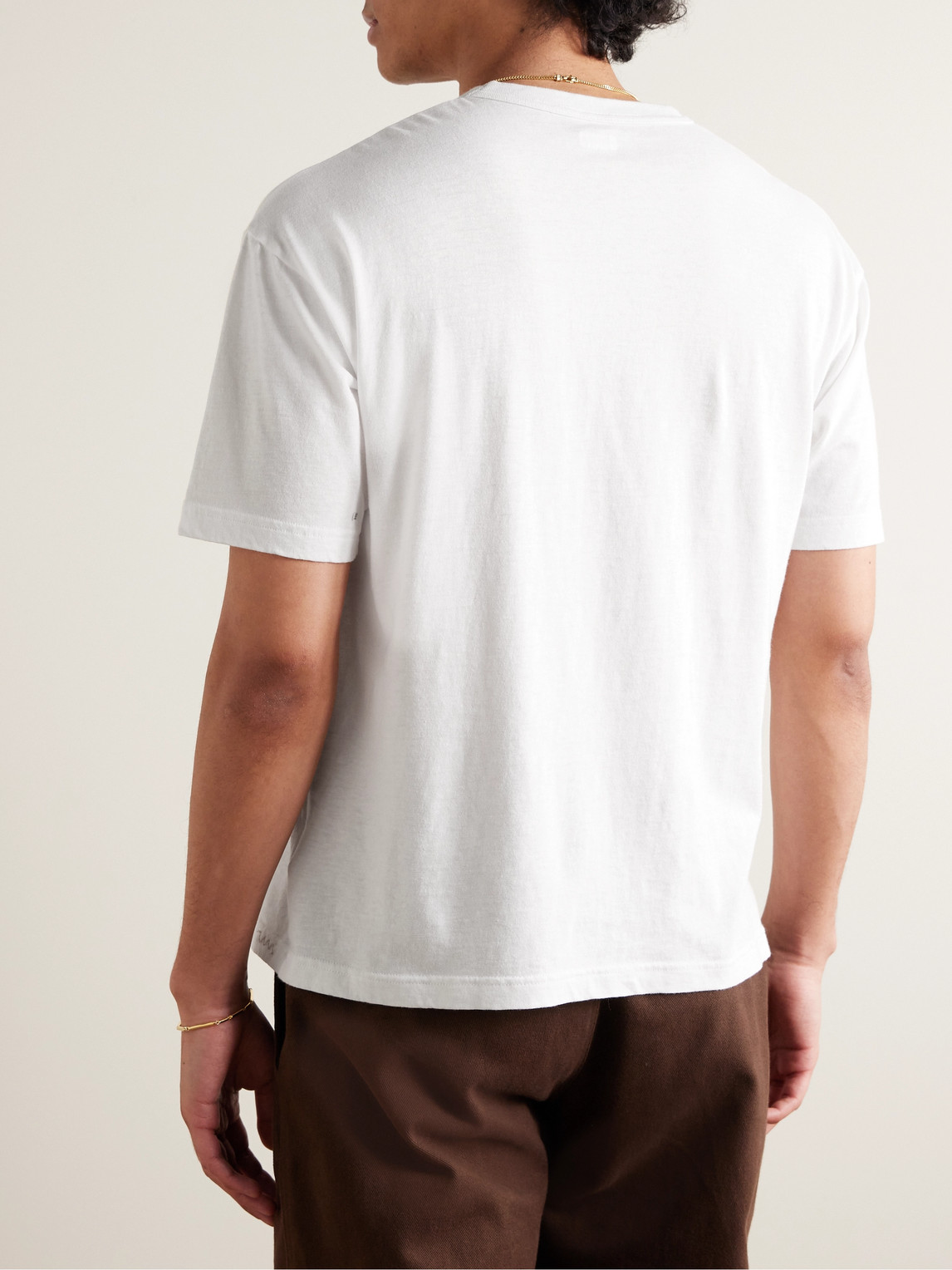 Shop Visvim Sublig Jumbo Three-pack Cotton-blend Jersey T-shirts In White