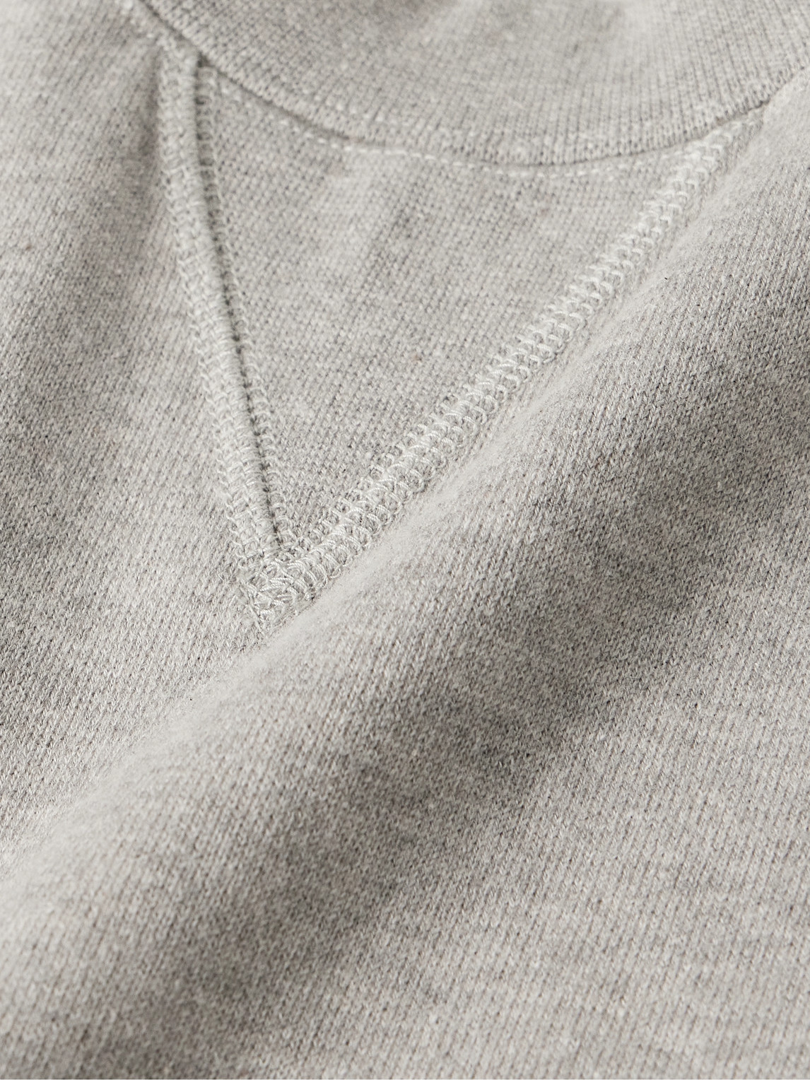 Shop Visvim Court Cotton And Cashmere-blend Jersey Sweatshirt In Gray