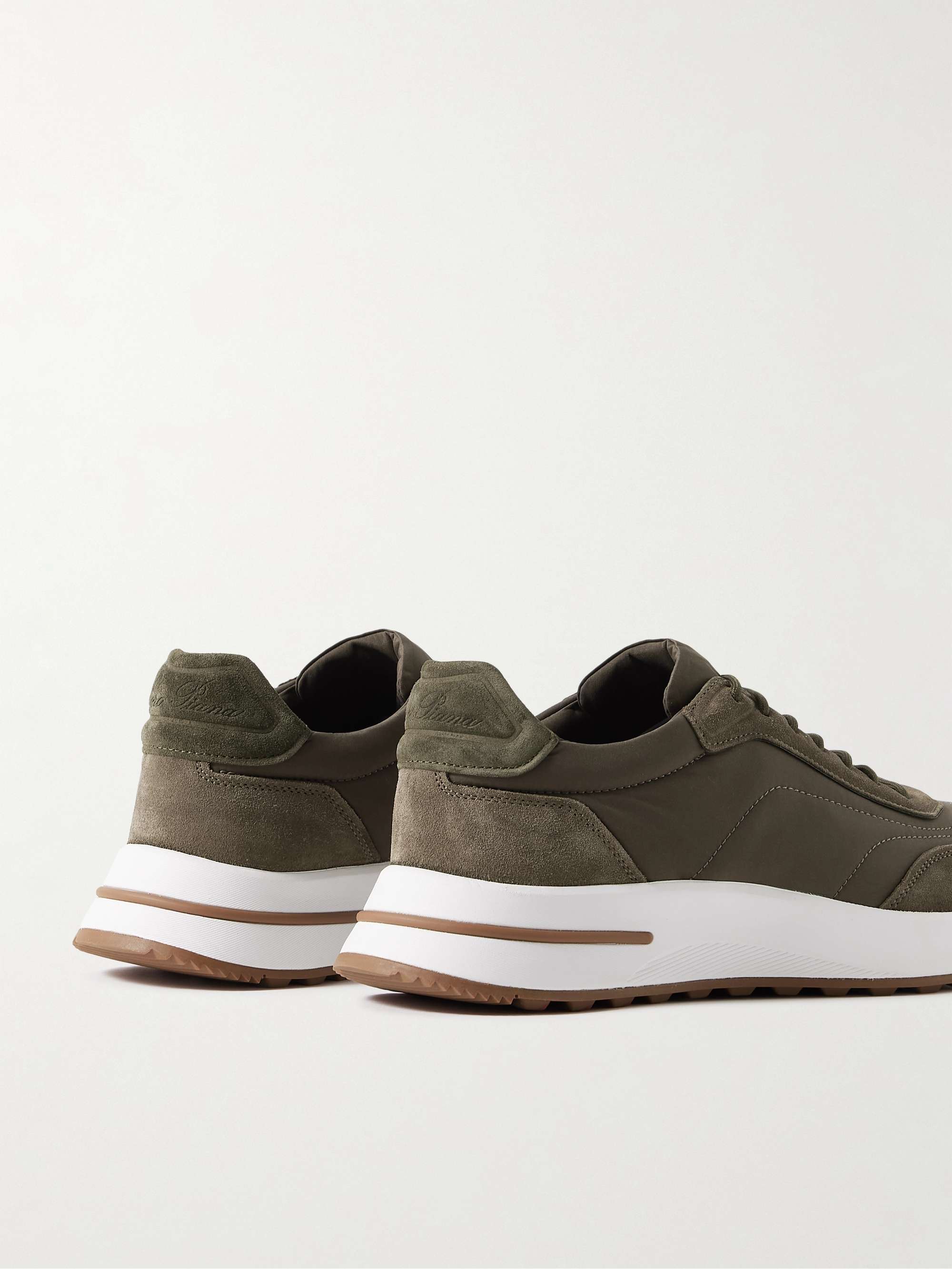 LORO PIANA Weekend Walk Suede-Trimmed Shell Sneakers
