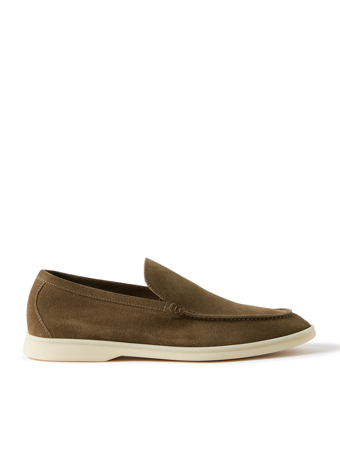Loro Piana Summer Walk Suede Loafers In Brown