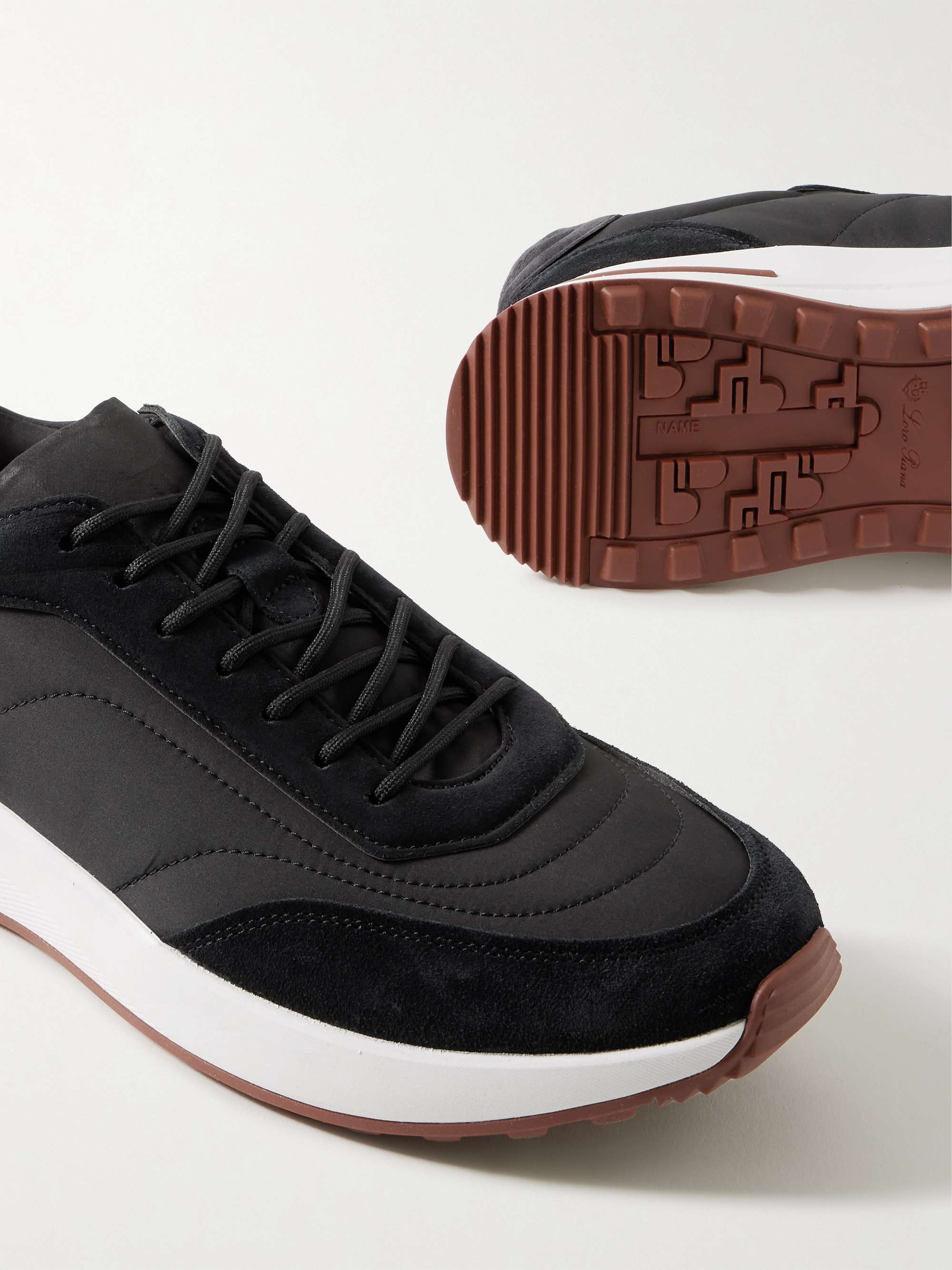 LORO PIANA Sneakers in shell con finiture in camoscio Weekend Walk