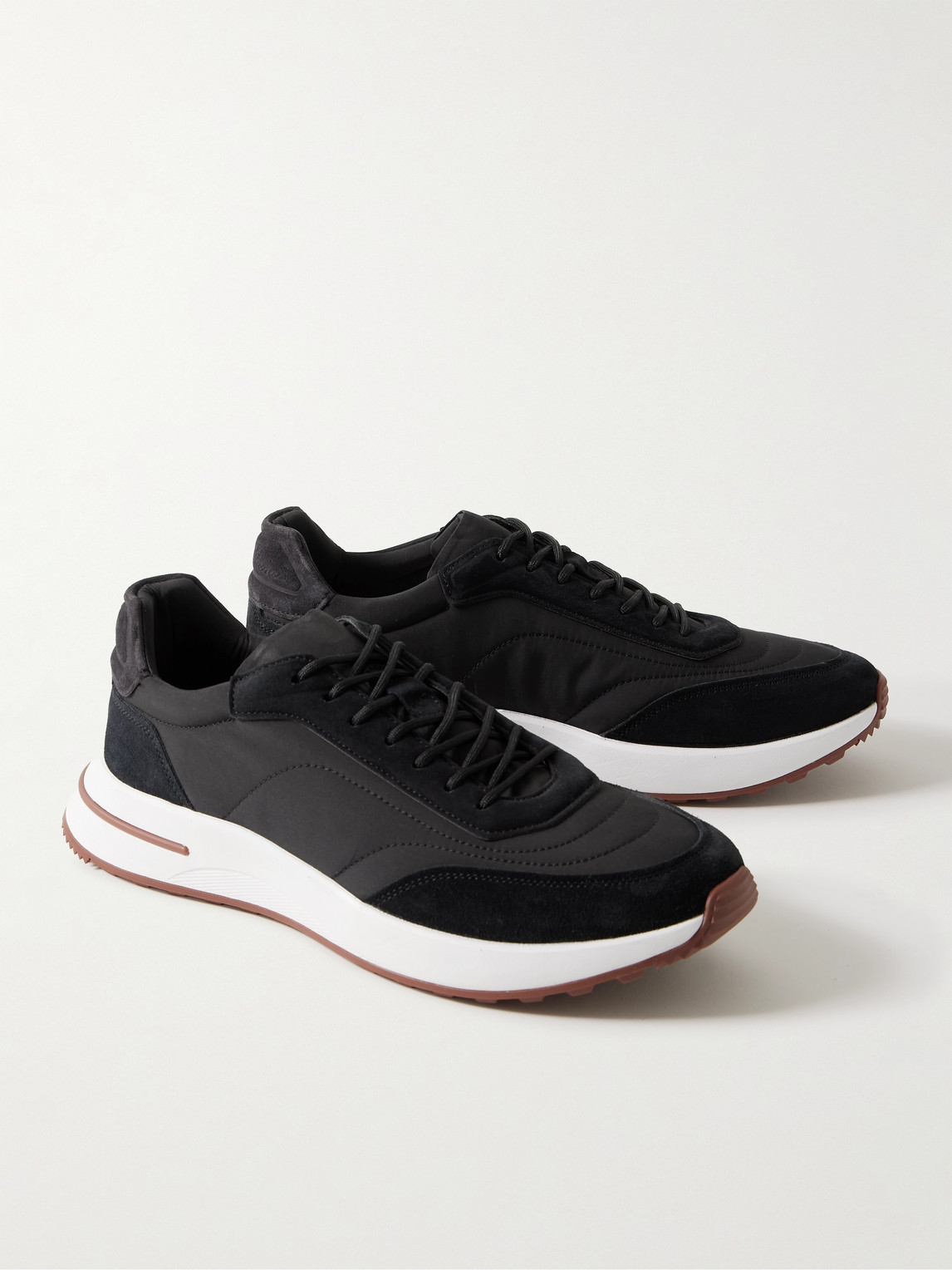 Loro Piana Weekend Walk Storm System® Suede-trimmed Shell Sneakers In Black