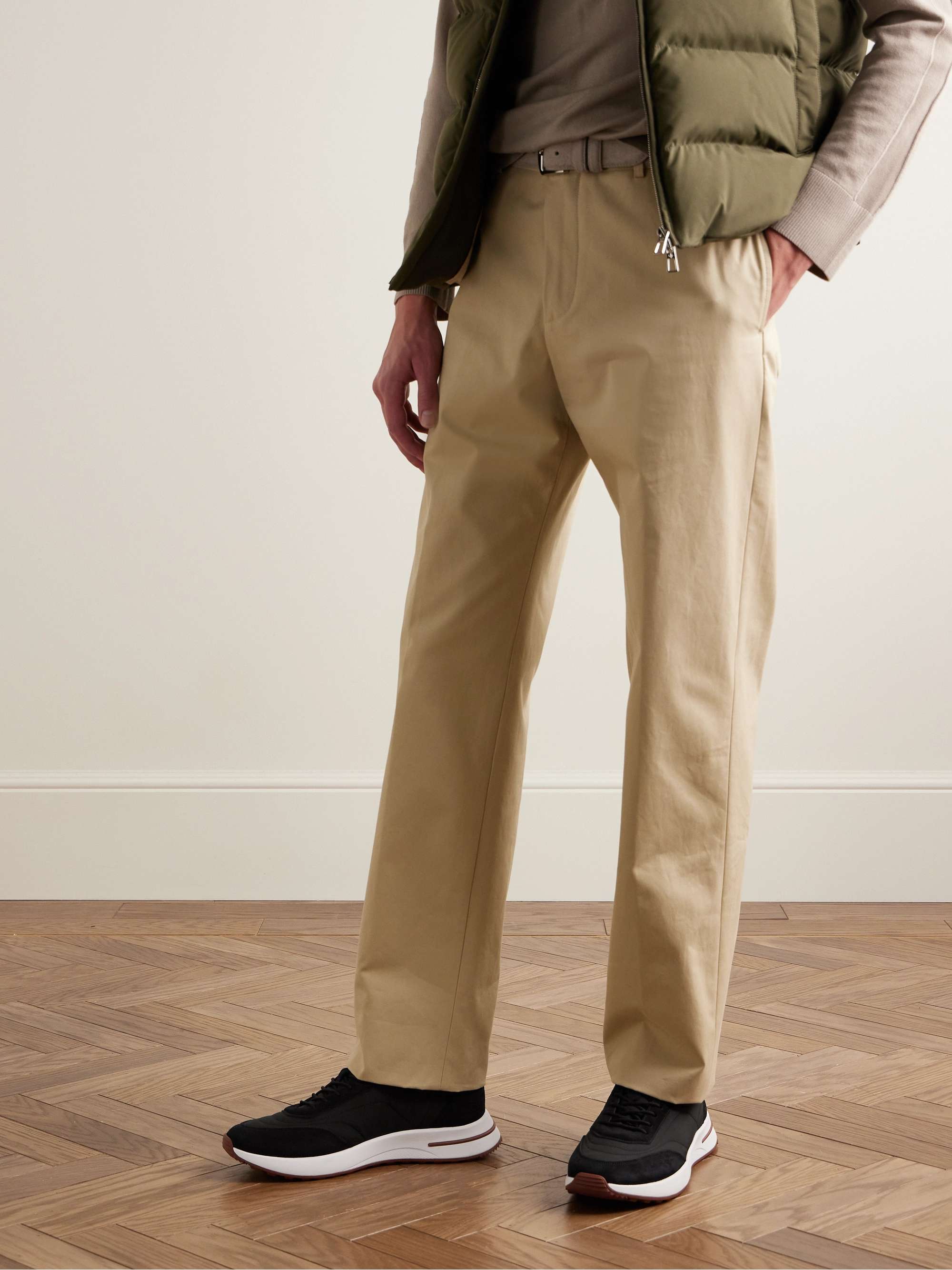 LORO PIANA Weekend Walk Suede-Trimmed Shell Sneakers
