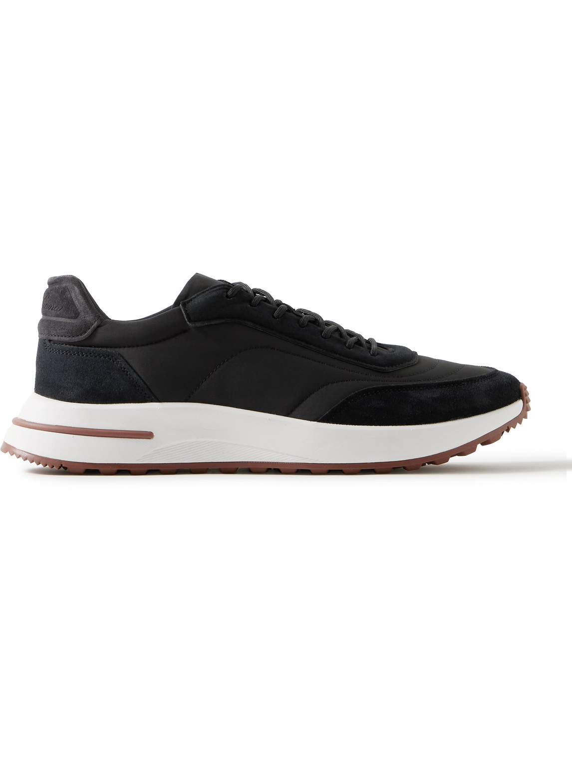 Loro Piana Weekend Walk Storm System® Suede-trimmed Shell Sneakers In Black