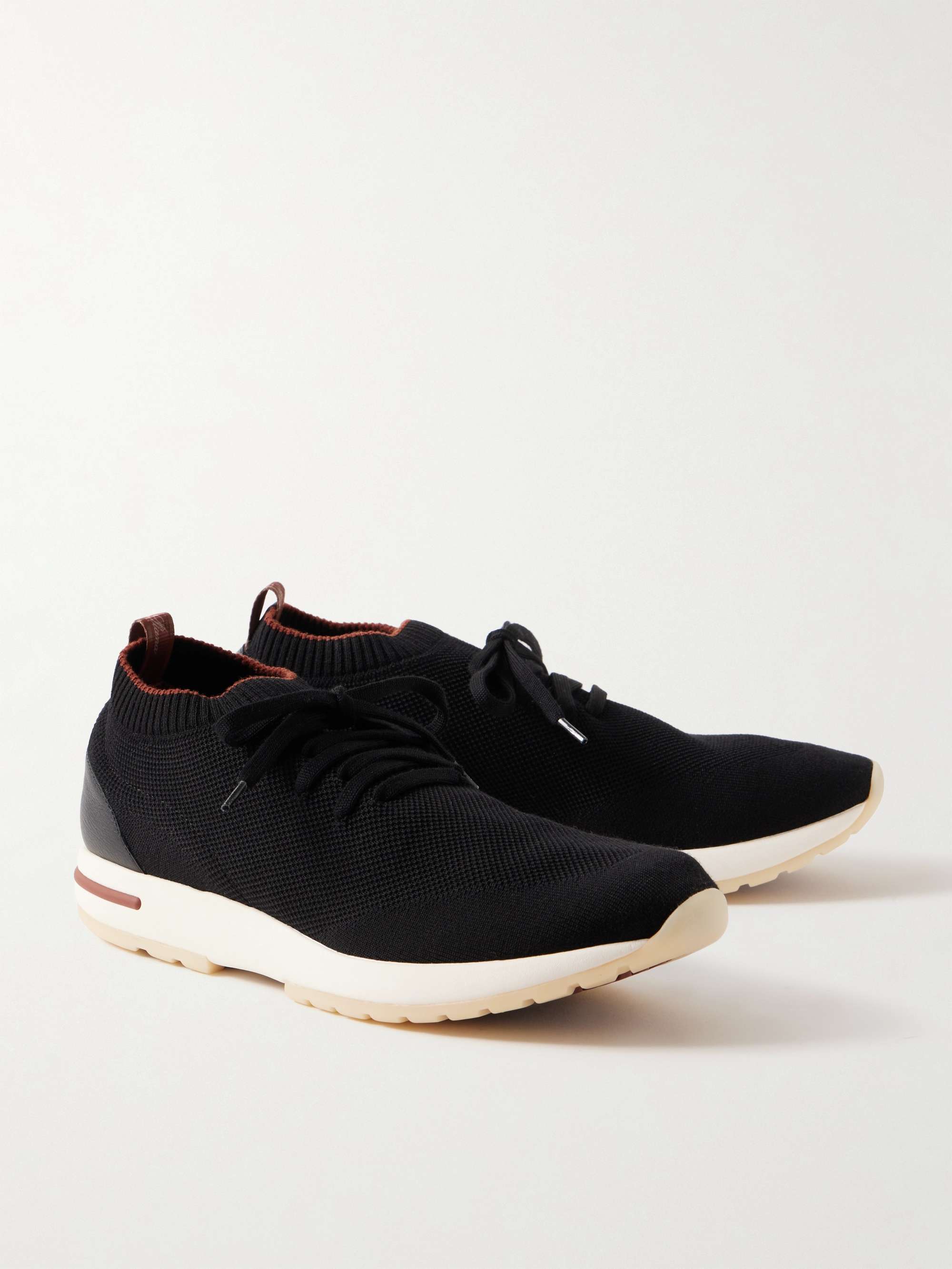 LORO PIANA 360 Flexy Walk Leather-Trimmed Knitted Wish Wool Sneakers