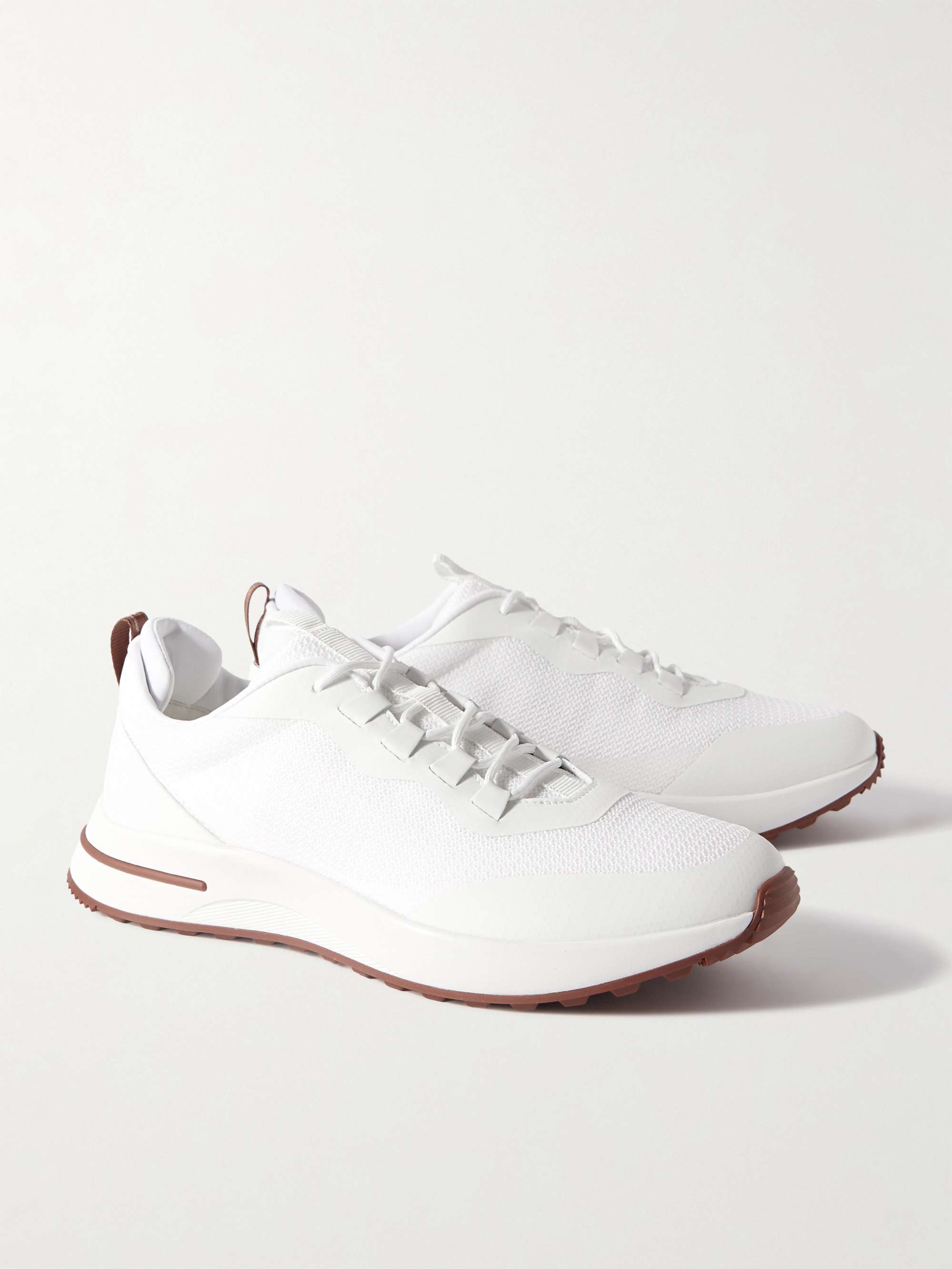 LORO PIANA Weekend Walk Leather-Trimmed Mesh Sneakers