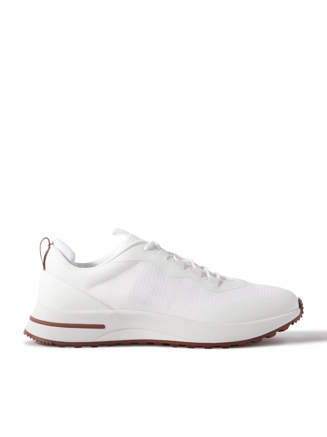 Loro Piana Weekend Walk Leather-trimmed Mesh Sneakers In White