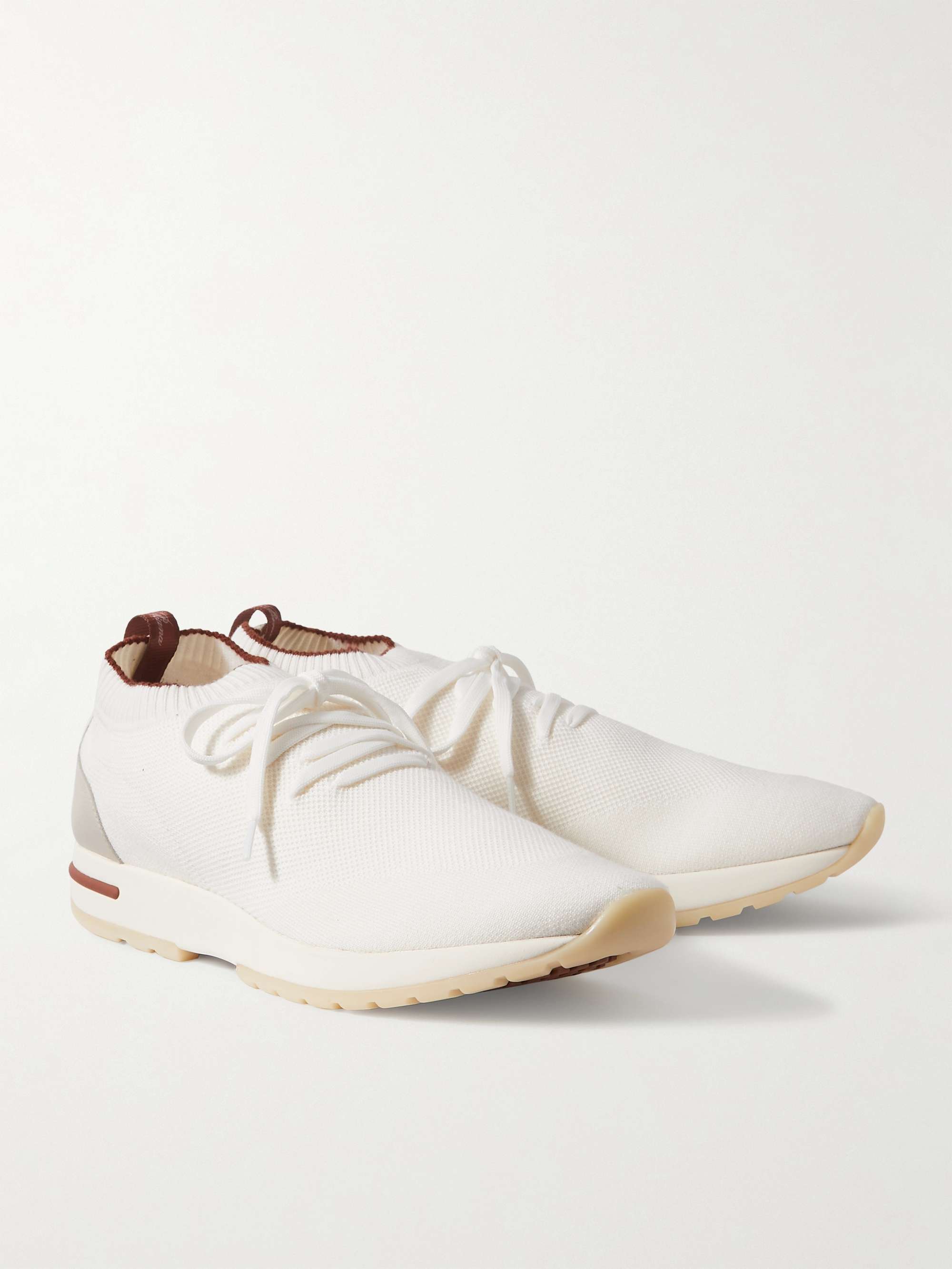 LORO PIANA 360 Flexy Walk Leather-Trimmed Knitted Wish Wool Sneakers