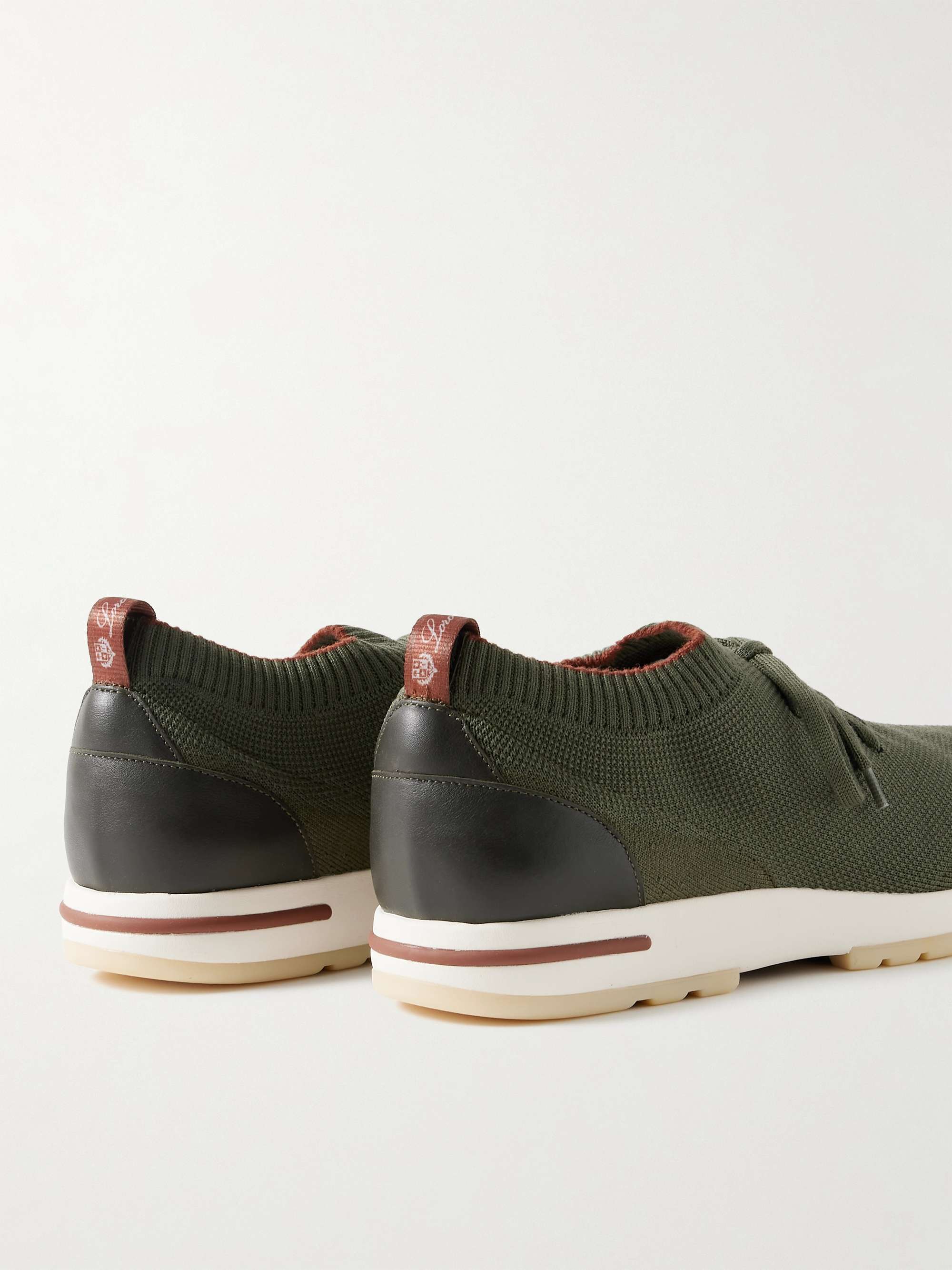 LORO PIANA 360 Flexy Walk Leather-Trimmed Knitted Wish Wool Sneakers