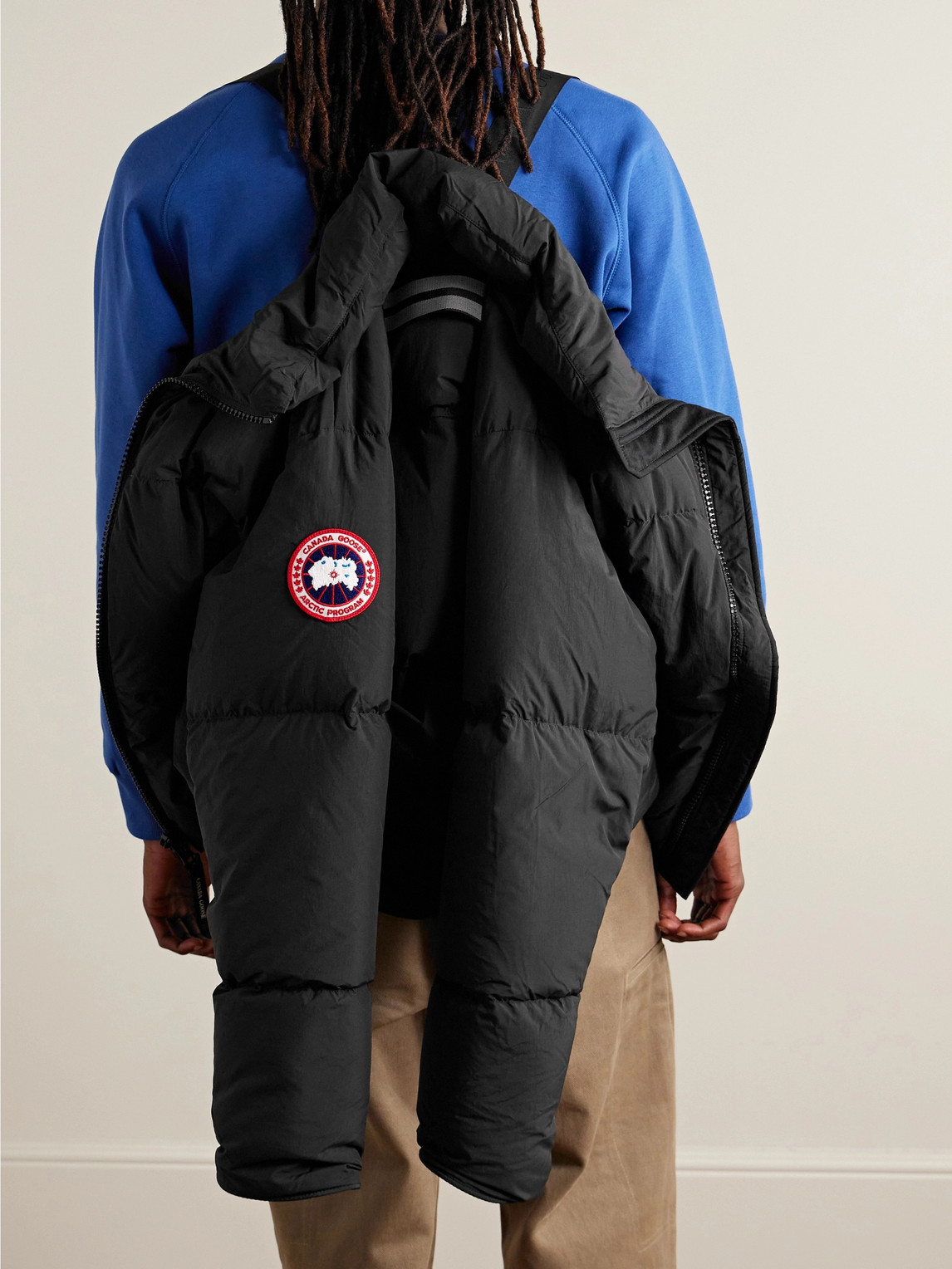 Canada Goose Lawrence Logo-appliquéd Quilted Enduraluxe® Hooded Down Jacket In Black