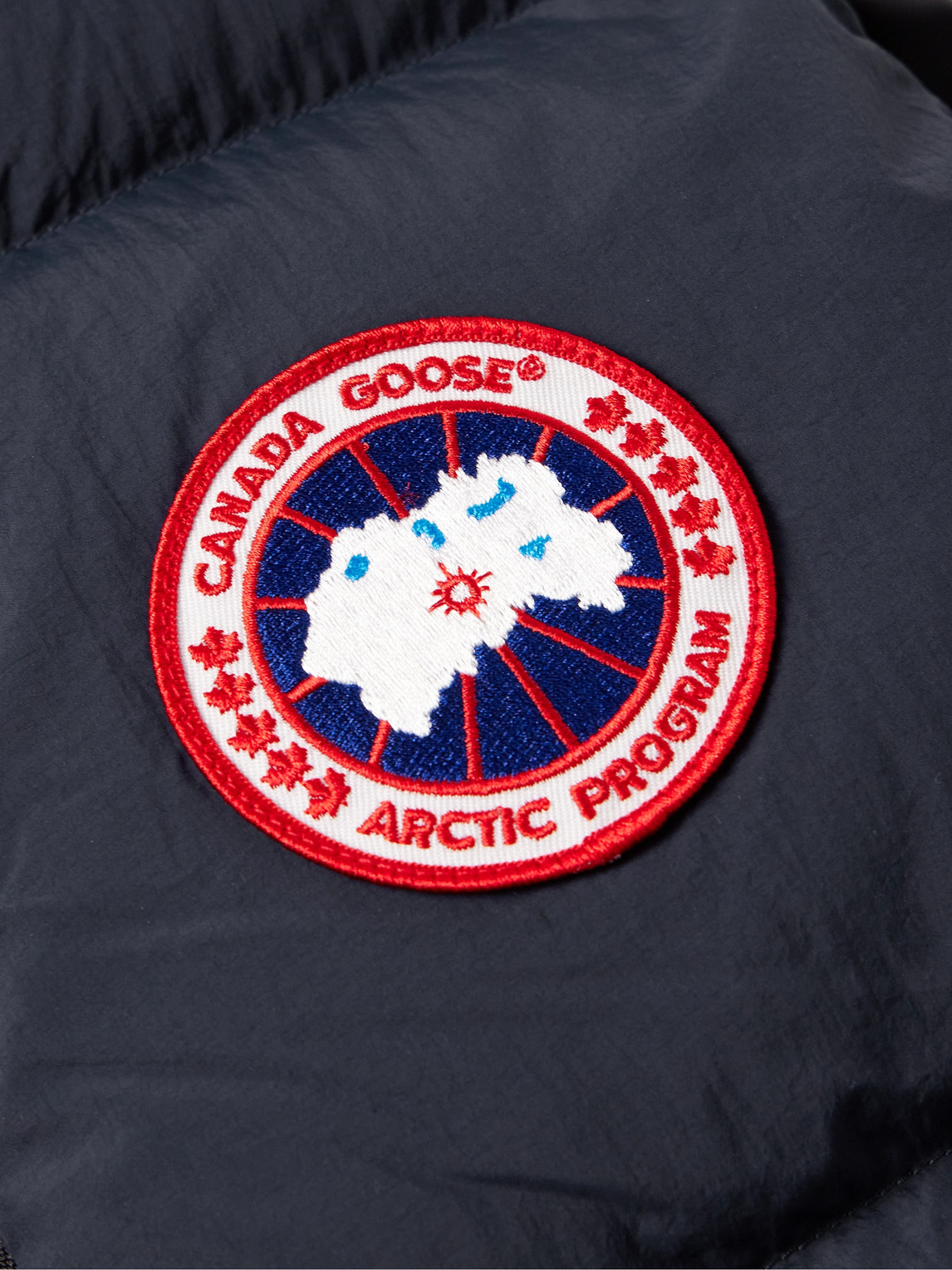 Shop Canada Goose Lawrence Slim-fit Logo-appliquéd Quilted Enduraluxe® Down Gilet In Blue