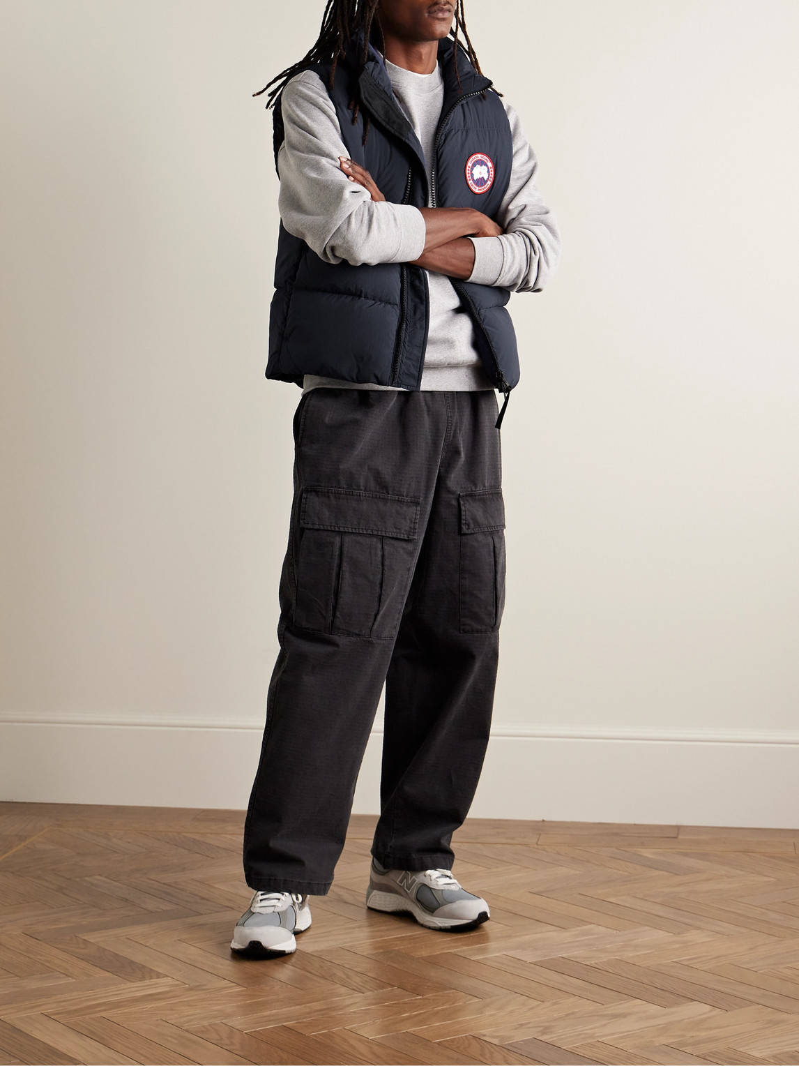 Shop Canada Goose Lawrence Slim-fit Logo-appliquéd Quilted Enduraluxe® Down Gilet In Blue