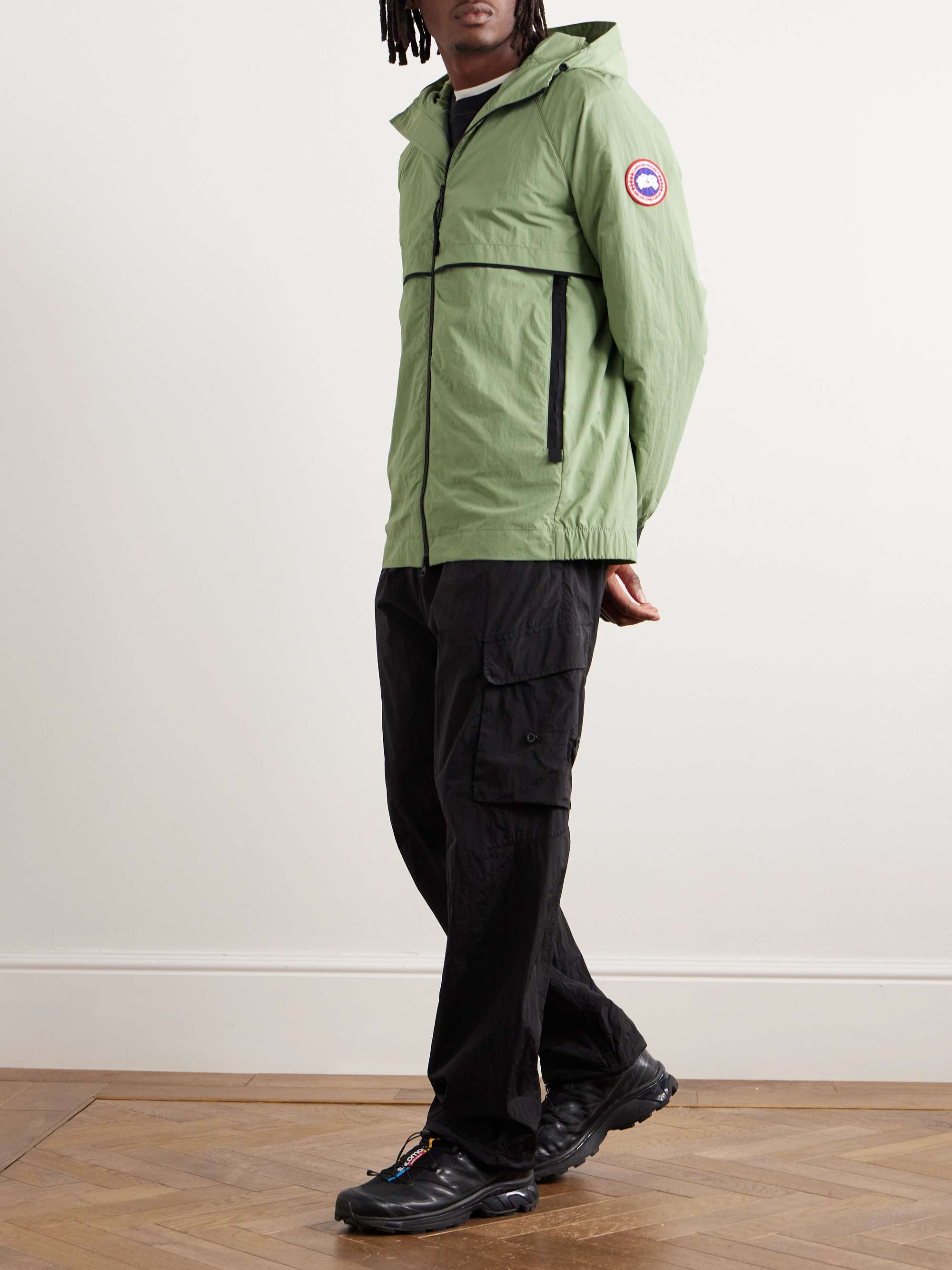 CANADA GOOSE アクリマリュクス シェル ジャケット ロゴアップリケ＆フード付き