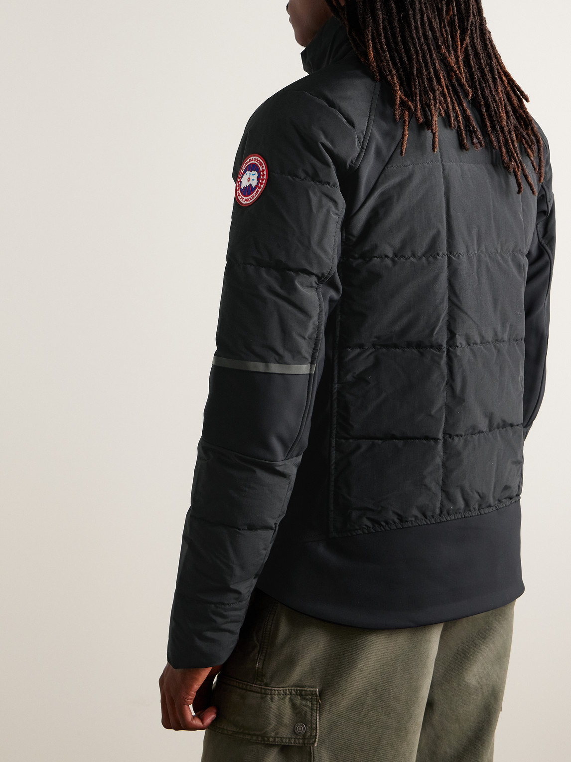 Shop Canada Goose Hybridge® Stretch Jersey-panelled Cordura® Down Jacket In Black