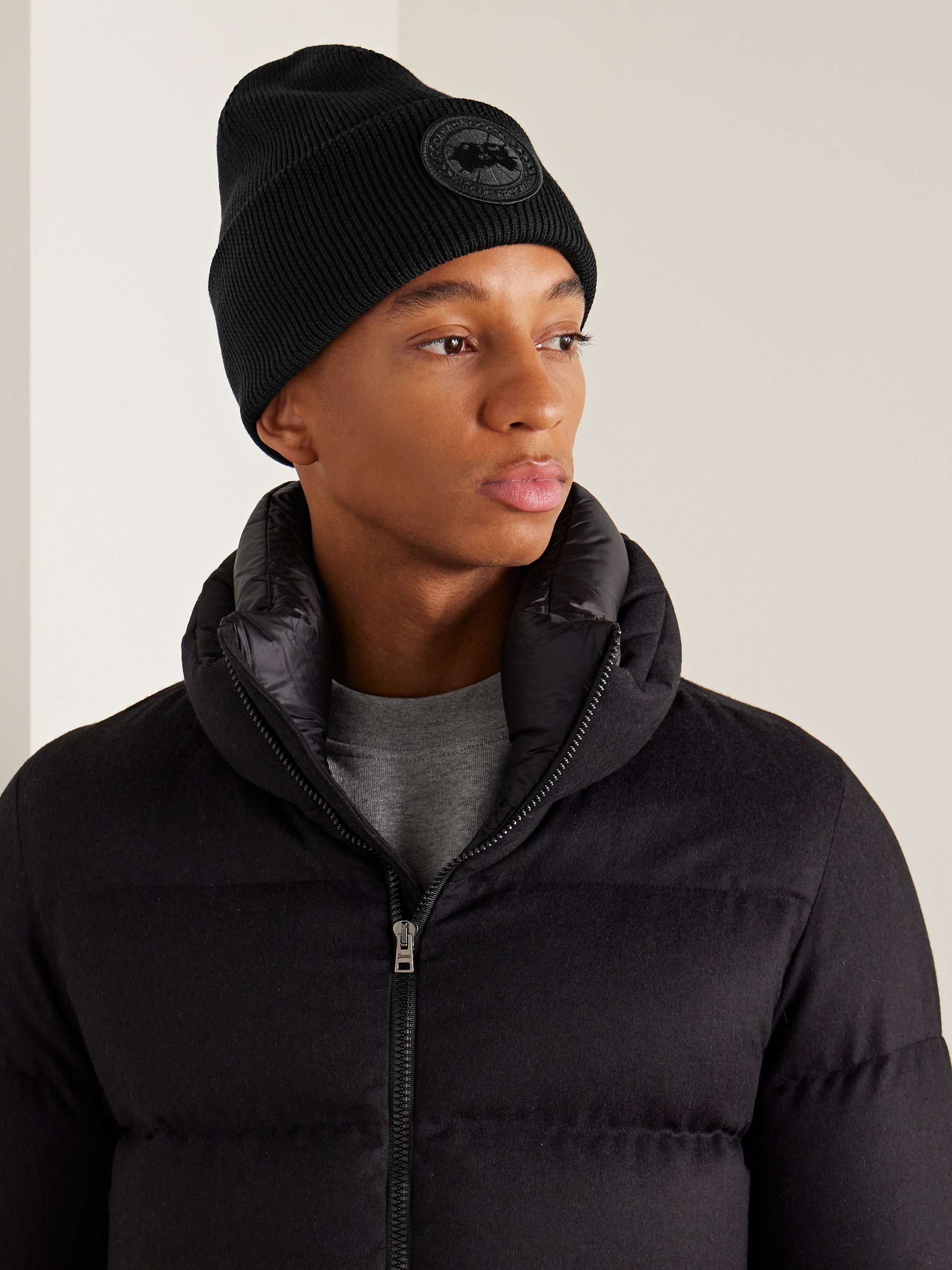 CANADA GOOSE Logo-Appliquéd Wool Beanie for Men | MR PORTER