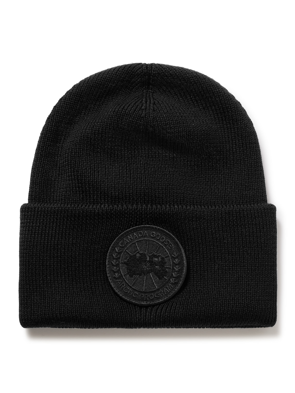 Canada Goose Arctic Disc Knitted Beanie In Black