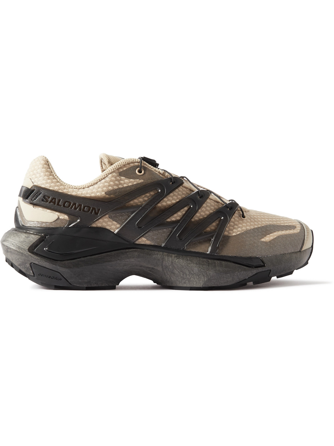Salomon - XT PU.RE ADVANCED Leather and Rubber-Trimmed Mesh Sneakers - Men - Neutrals - UK 10