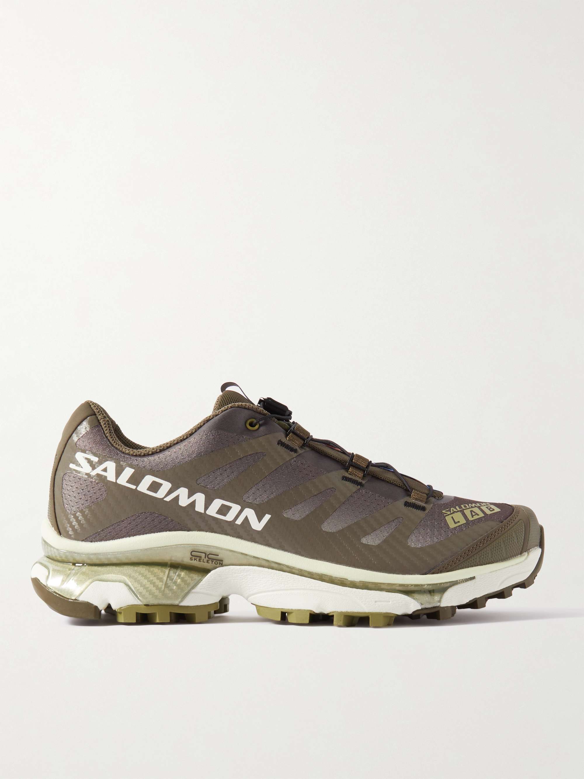 SALOMON XT4-OG Rubber-Trimmed Mesh Sneakers,Brown