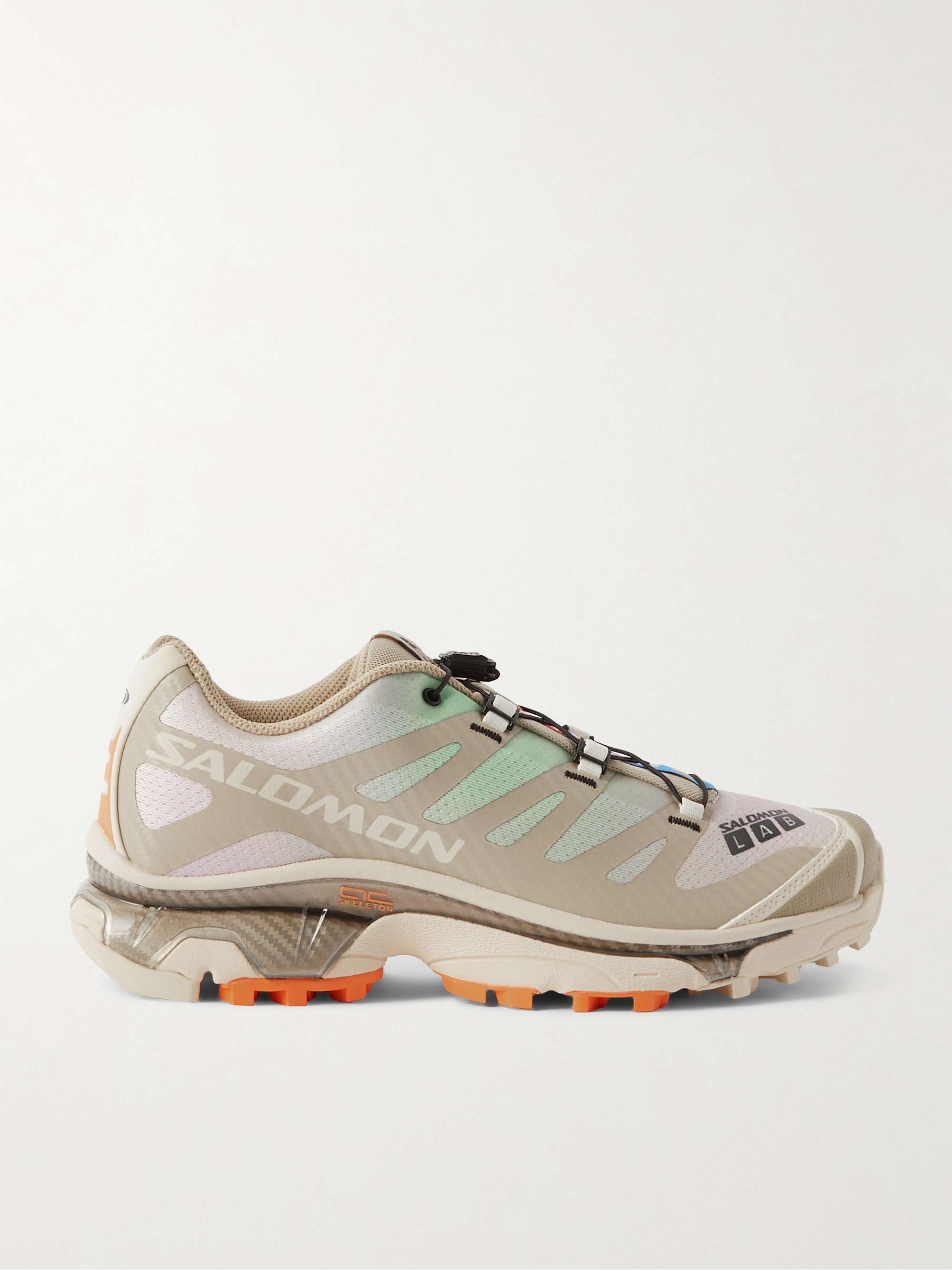 SALOMON XT-4 OG Rubber-Trimmed Mesh Sneakers,Beige