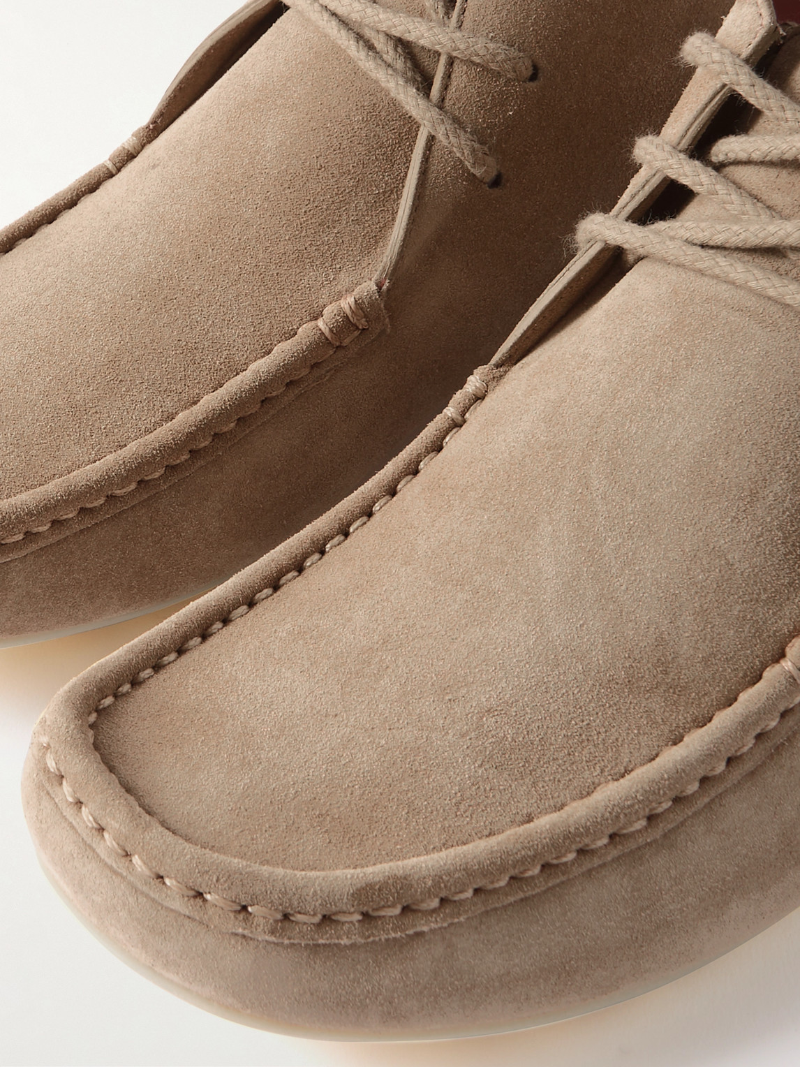 Shop Loro Piana Dot Walk Suede Chukka Boots In Neutrals