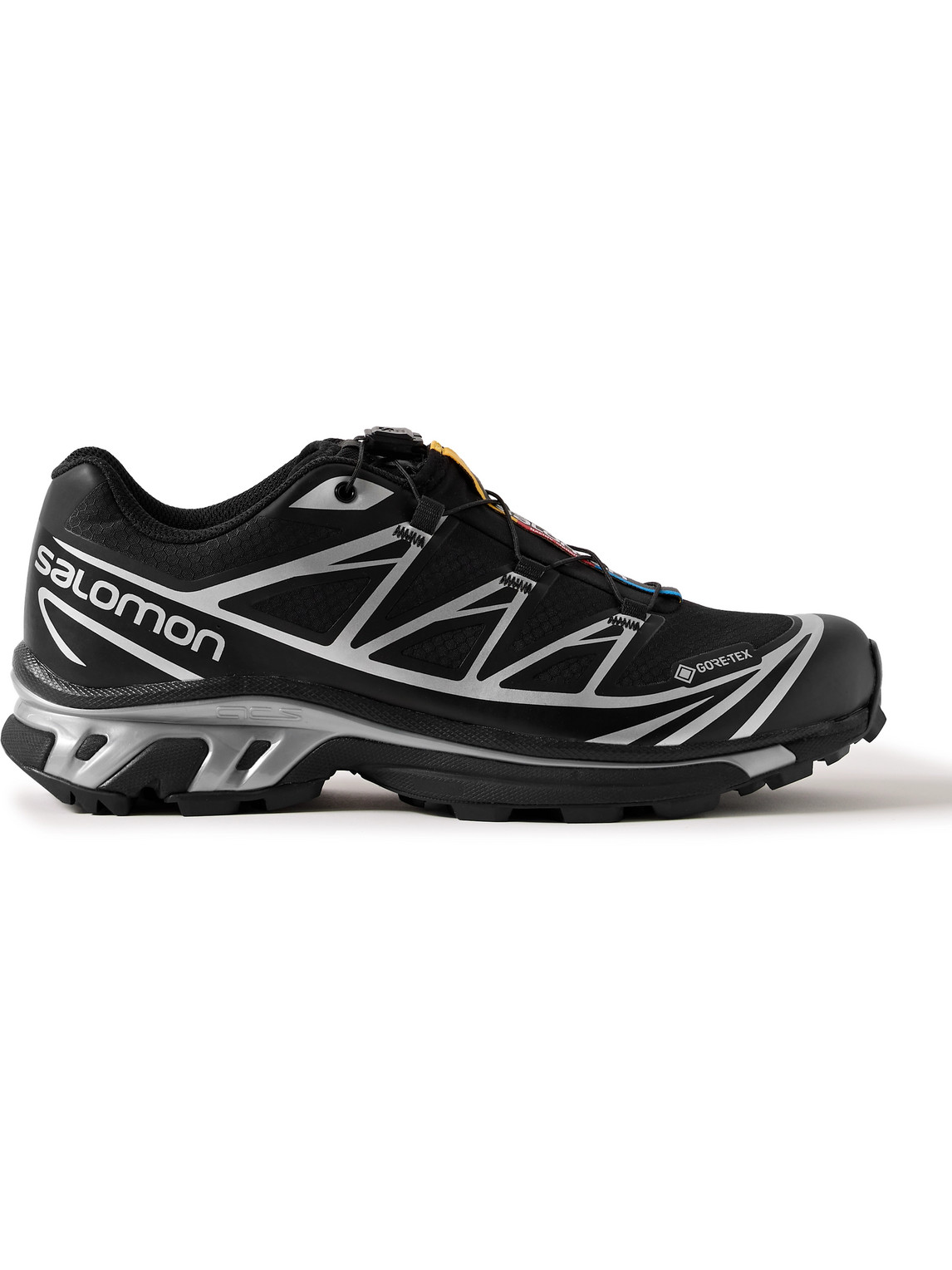 Salomon Xt-6 Gore-tex® Rubber-trimmed Mesh Sneakers In Black