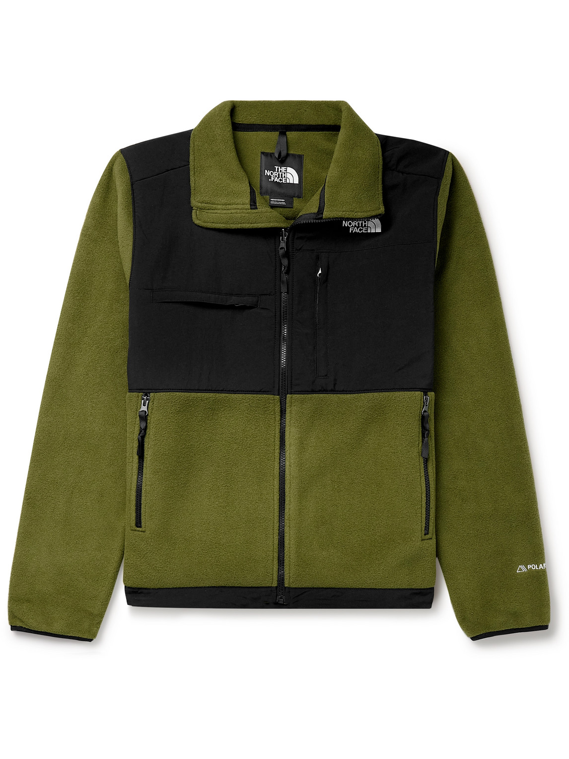 Shop The North Face Denali Logo-embroidered Shell-panelled Polartec® Fleece Jacket In Green