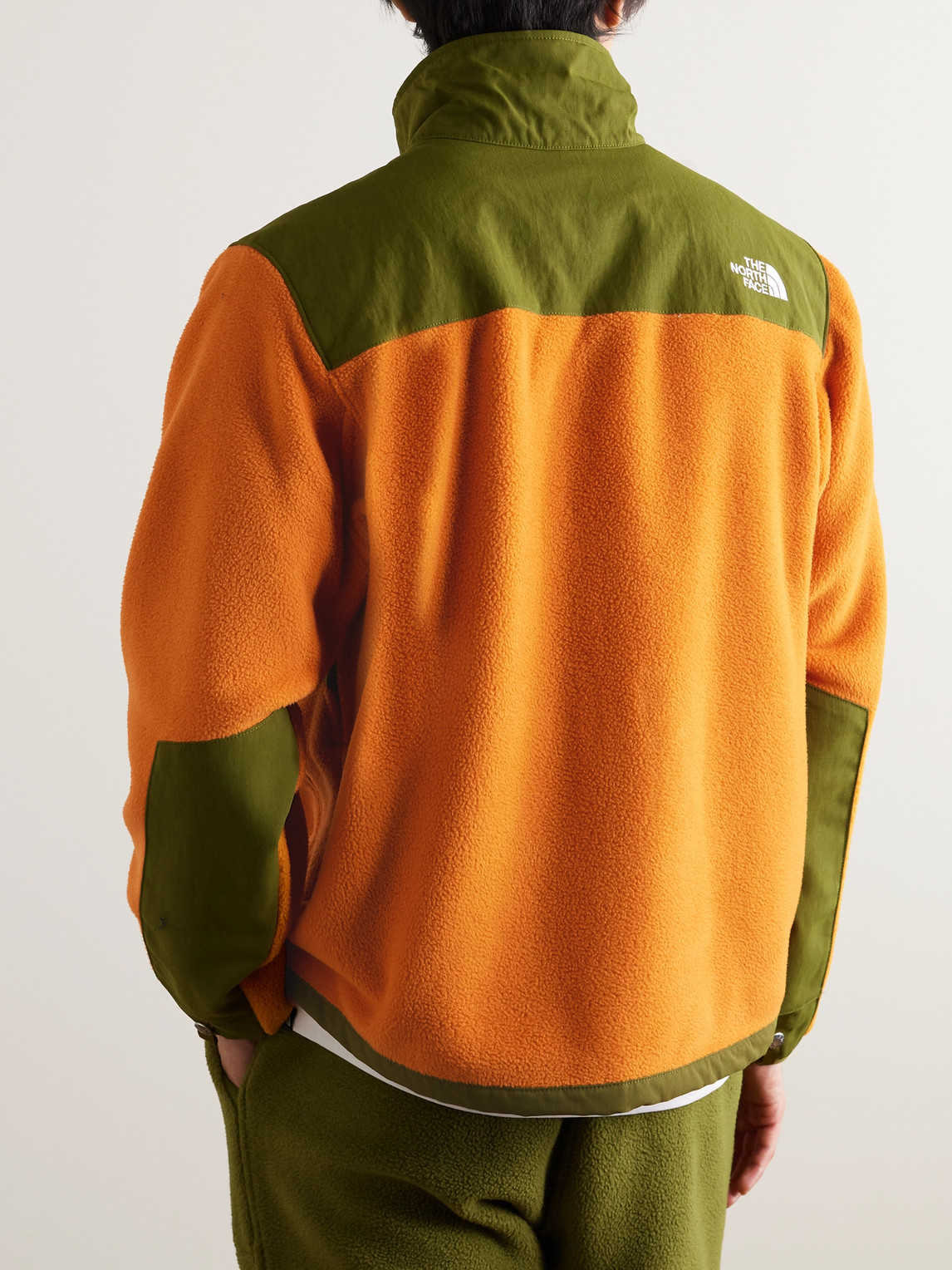 Shop The North Face Denali Logo-embroidered Ripstop-trimmed Recycled-fleece Jacket In Orange