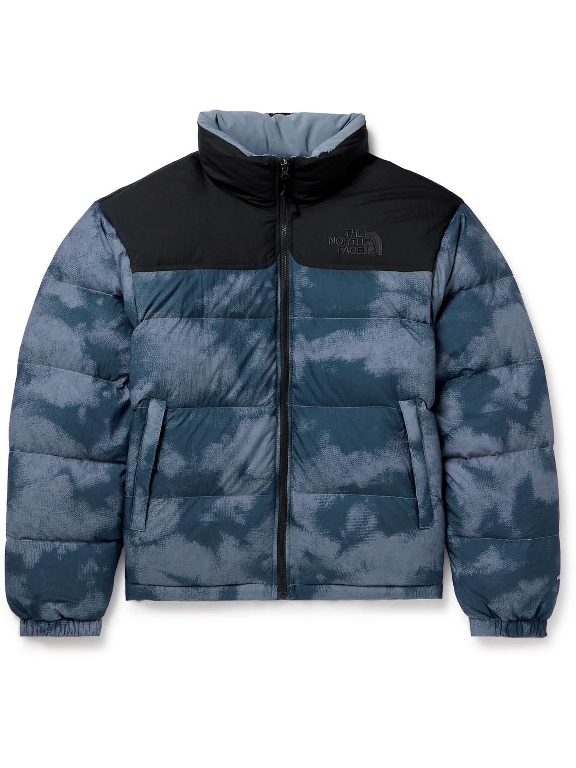 The North Face 92 Nuptse Reversible Printed Recycled-ripstop Down Jacket In Blue