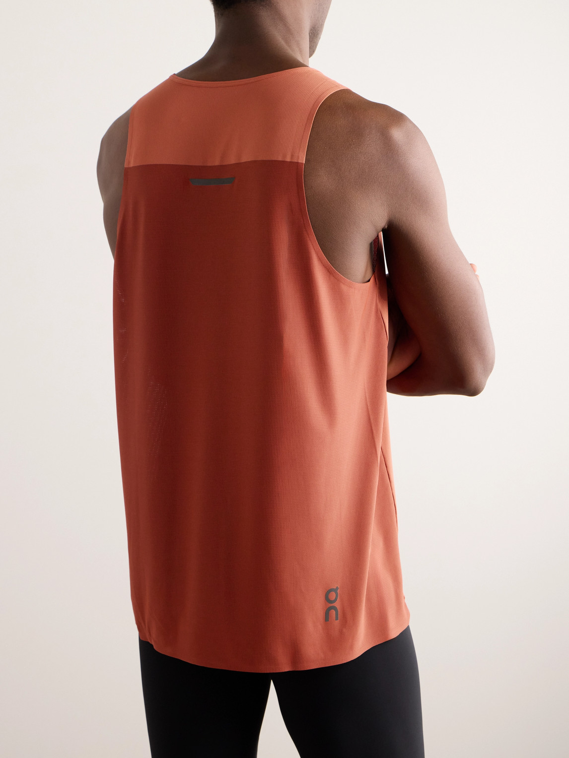 Shop On Performance Stretch Recycled-jersey And Mesh Tank Top In Red