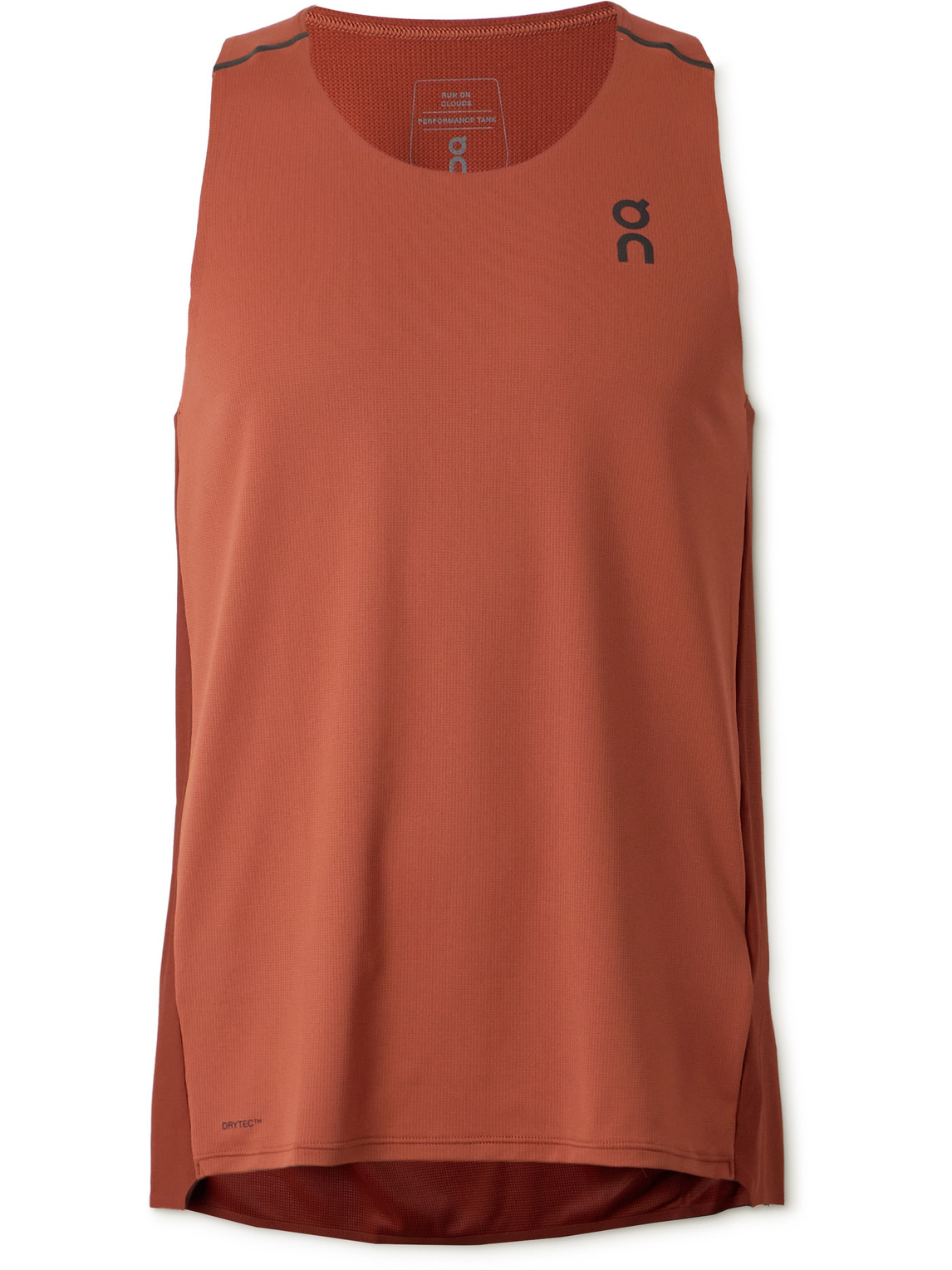 On Performance Stretch Recycled-jersey And Mesh Tank Top In Red