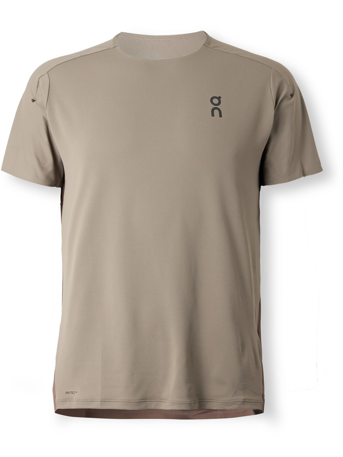 On Performance-t Stretch Recycled-jersey And Mesh T-shirt In Brown