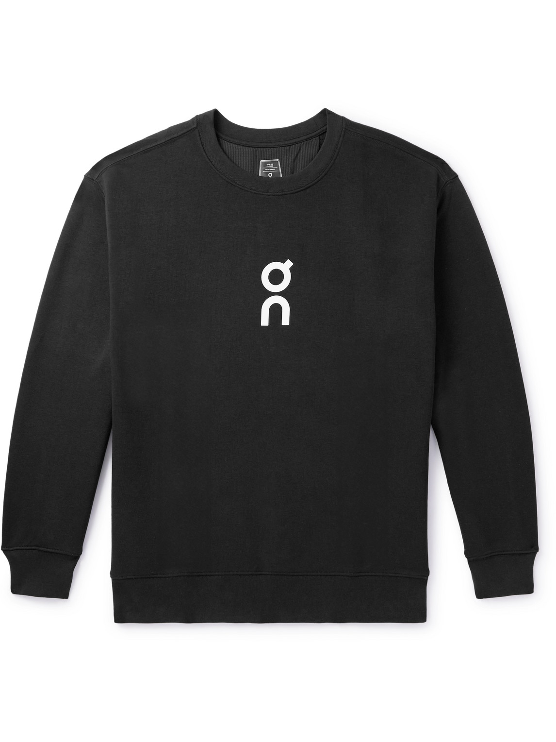 On Club Logo-print Organic Cott-blend Jersey Sweatshirt In Black