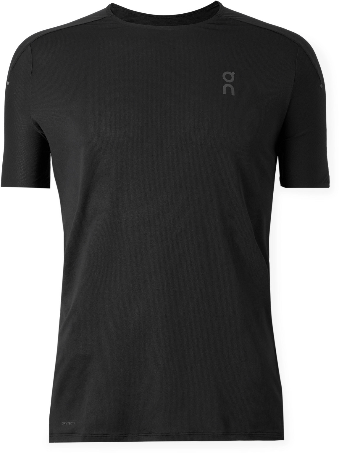 On Performance-t Stretch Recycled-jersey And Mesh T-shirt In Black