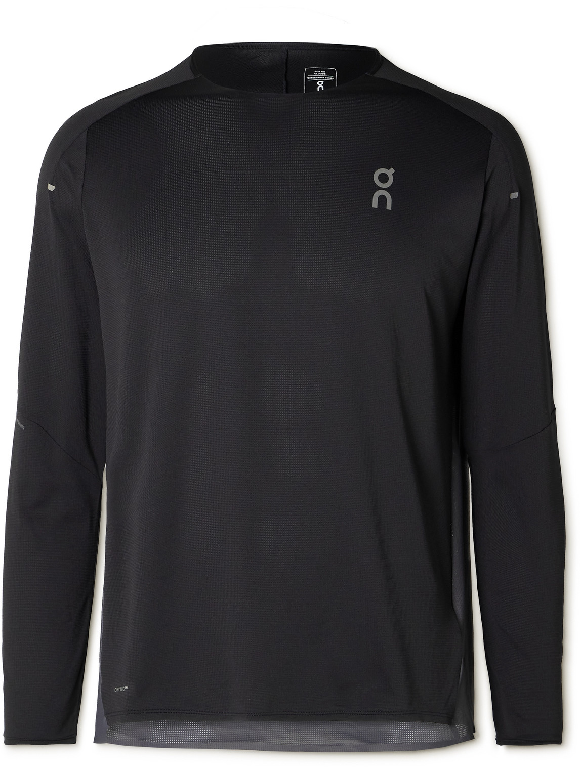 On Performance Slim-fit Stretch-jersey And Mesh Top In Black