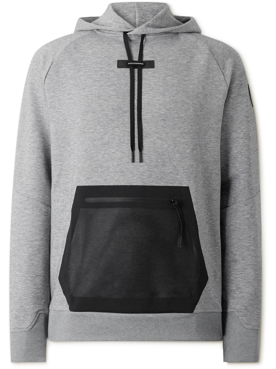On Mesh-panelled Logo-appliquéd Recycled-jersey Hoodie In Gray