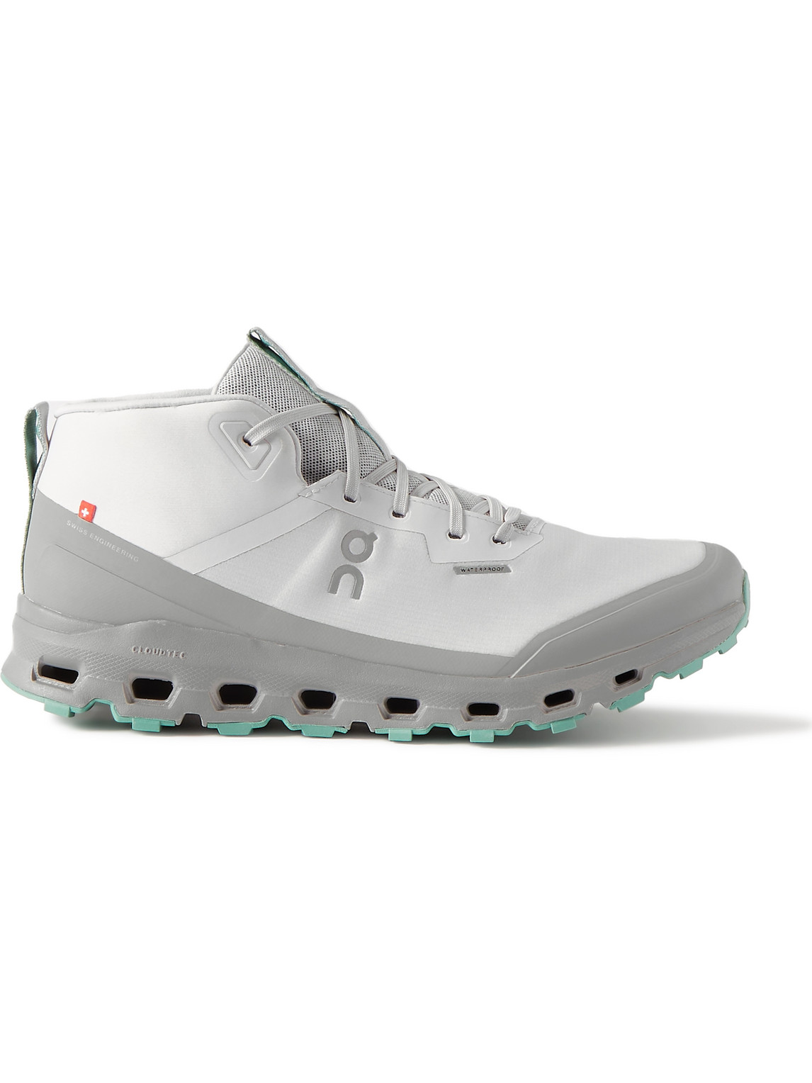 On Cloudroam Waterproof Rubber-trimmed Mesh High-top Sneakers In Gray
