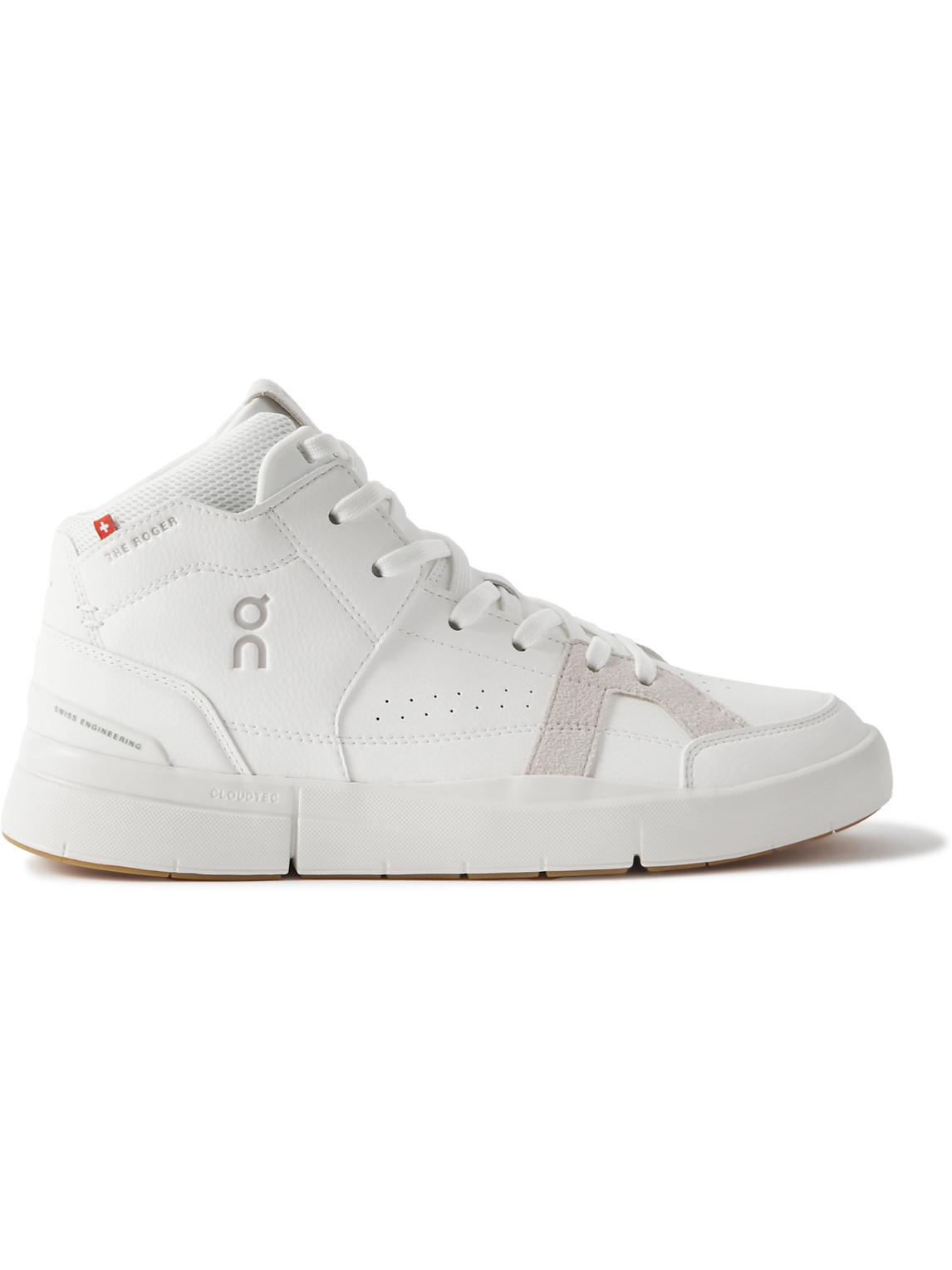 ON - Roger Federer The Roger Clubhouse Mid Faux Leather, Mesh and Faux Suede Sneakers - Men - White - US 7.5