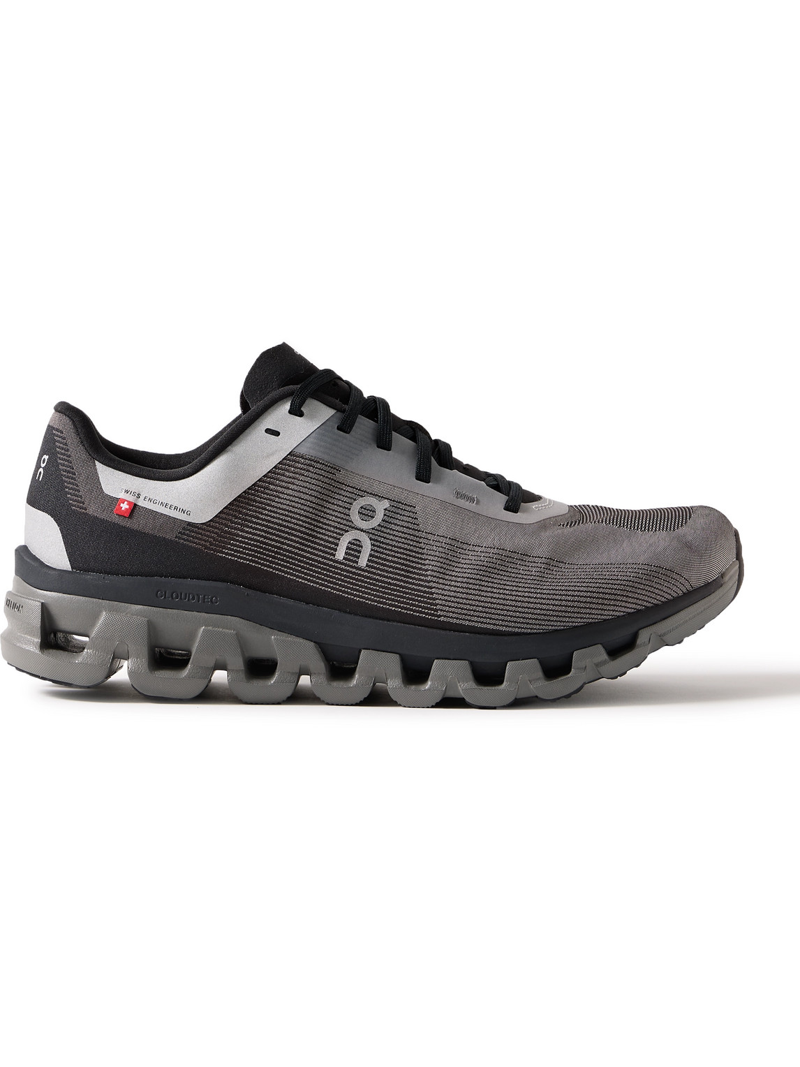 ON CLOUDFLOW 4 RUBBER-TRIMMED MESH RUNNING SNEAKERS