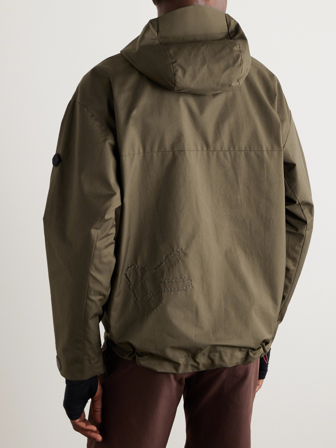 Shop District Vision Logo-embroidered Organic Cotton-blend Twill Hooded Jacket In Green