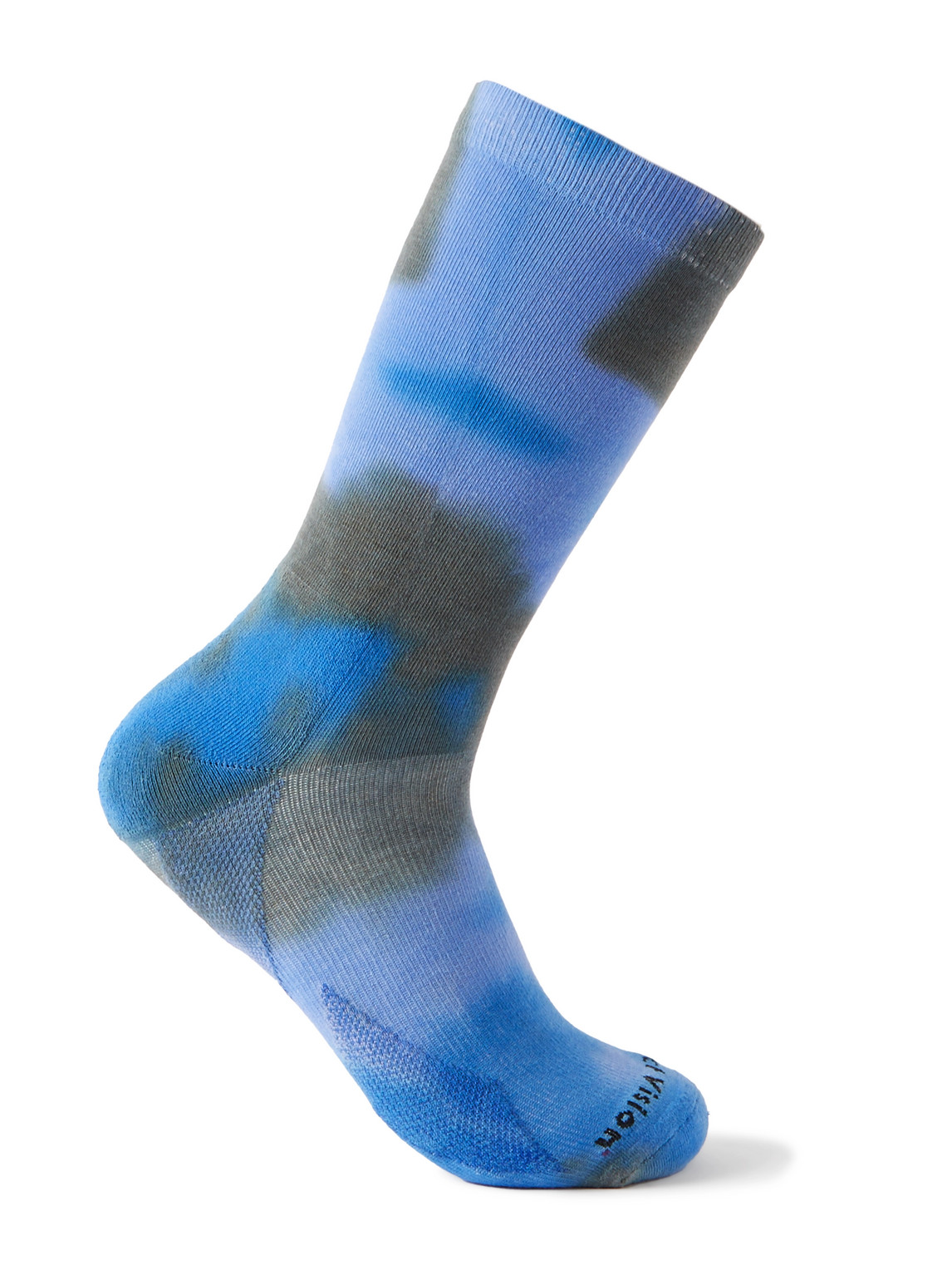 District Vision Yoshi Tie-dyed Cotton-blend Socks In Blue
