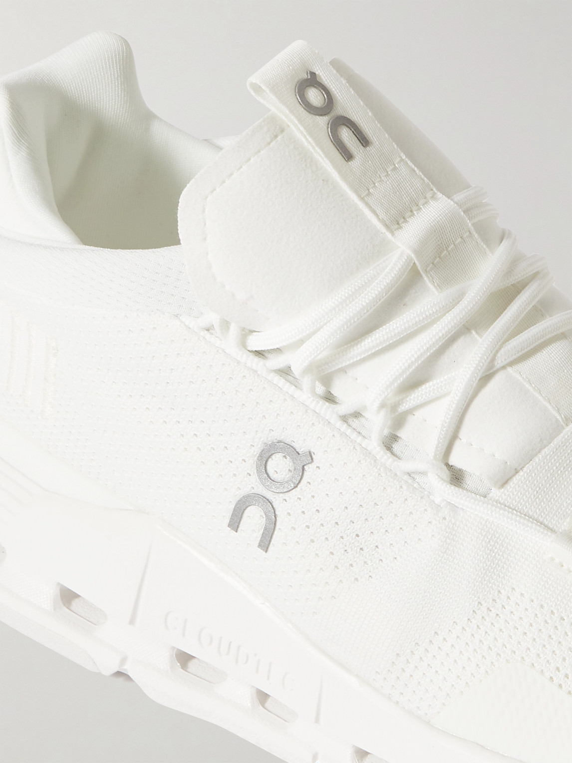 Shop On Cloudnova Rubber-trimmed Mesh Running Sneakers In White